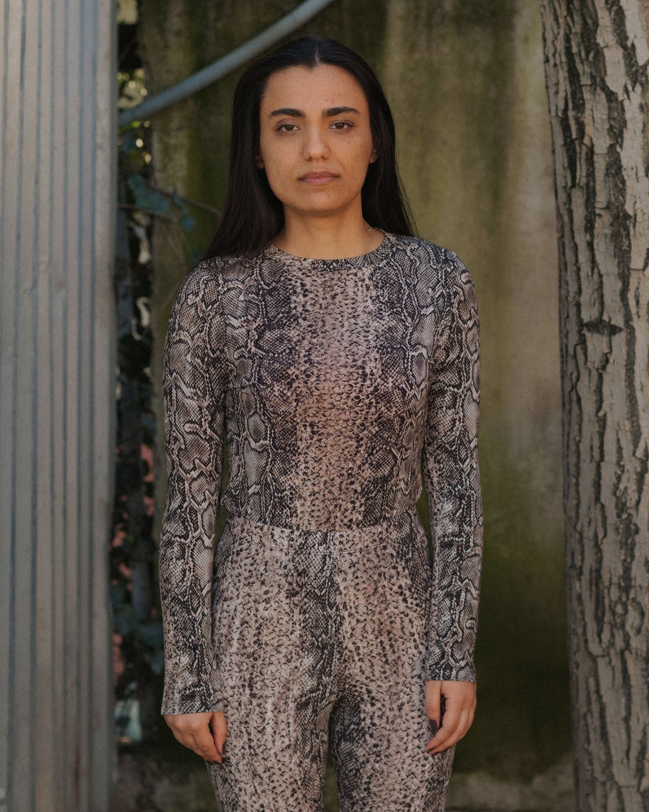 Bead Long Sleeve Tee - Circulose Jersey - Snake