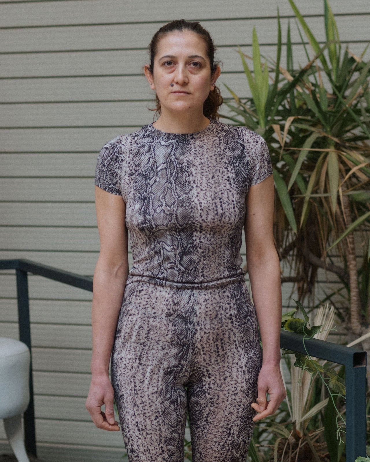 Bead Tee Shirt - Circulose Jersey - Snake