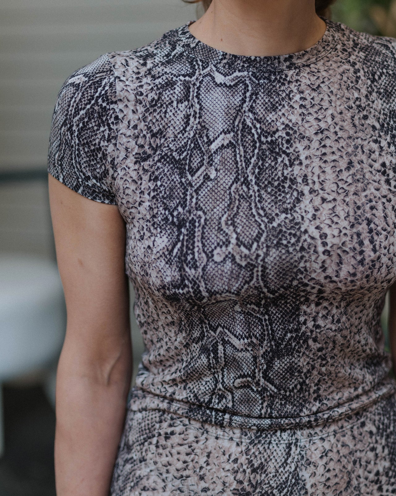 Bead Tee Shirt - Circulose Jersey - Snake