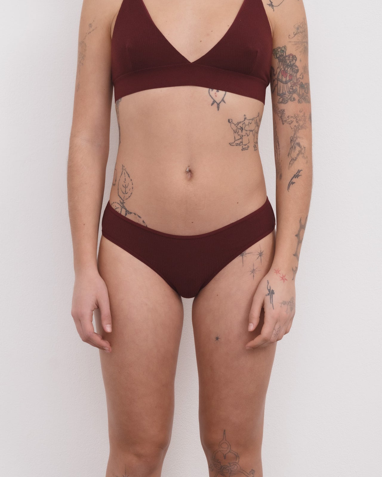 Bell Pants - Organic Cotton Rib - Nara Red