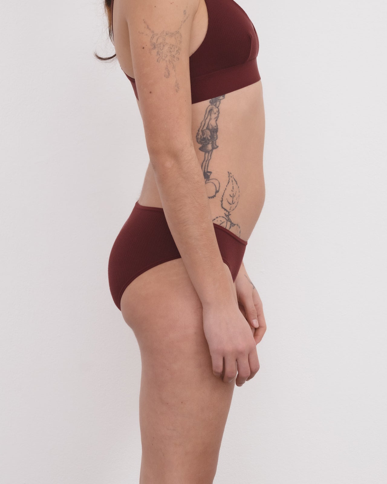 Bell Pants - Organic Cotton Rib - Nara Red
