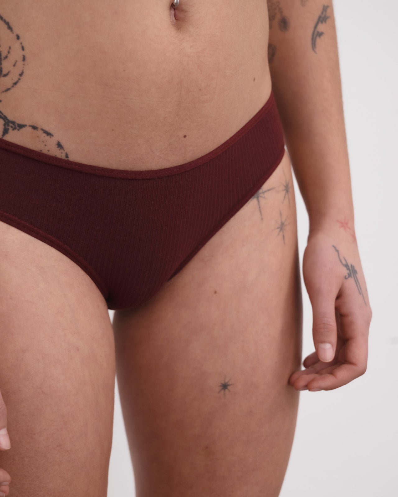 Bell Pants - Organic Cotton Rib - Nara Red
