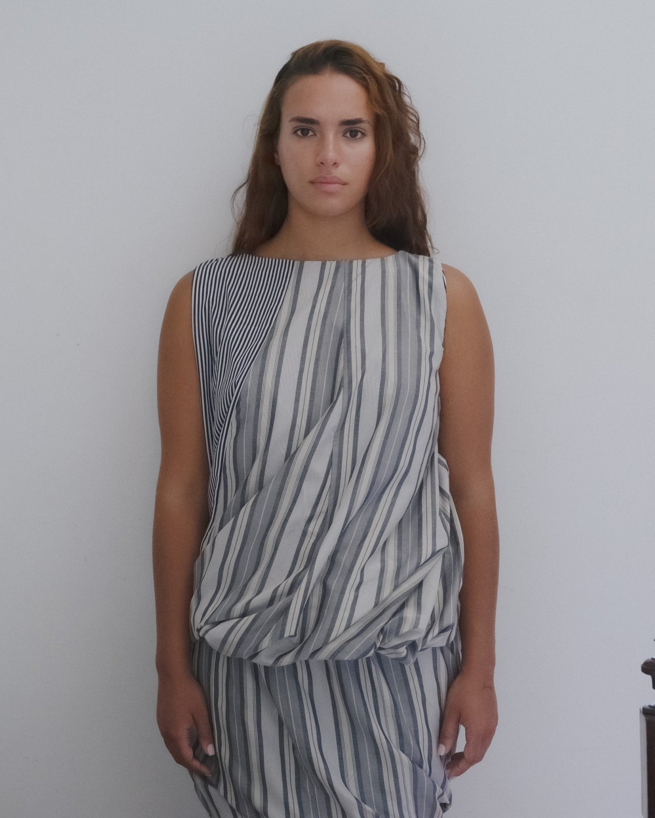 Bella Top - Silk Cotton - Grey Stripe