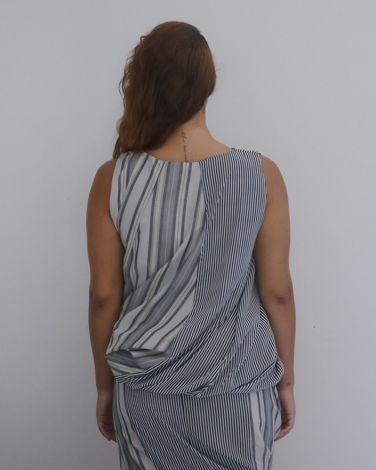 Bella Top - Silk Cotton - Grey Stripe