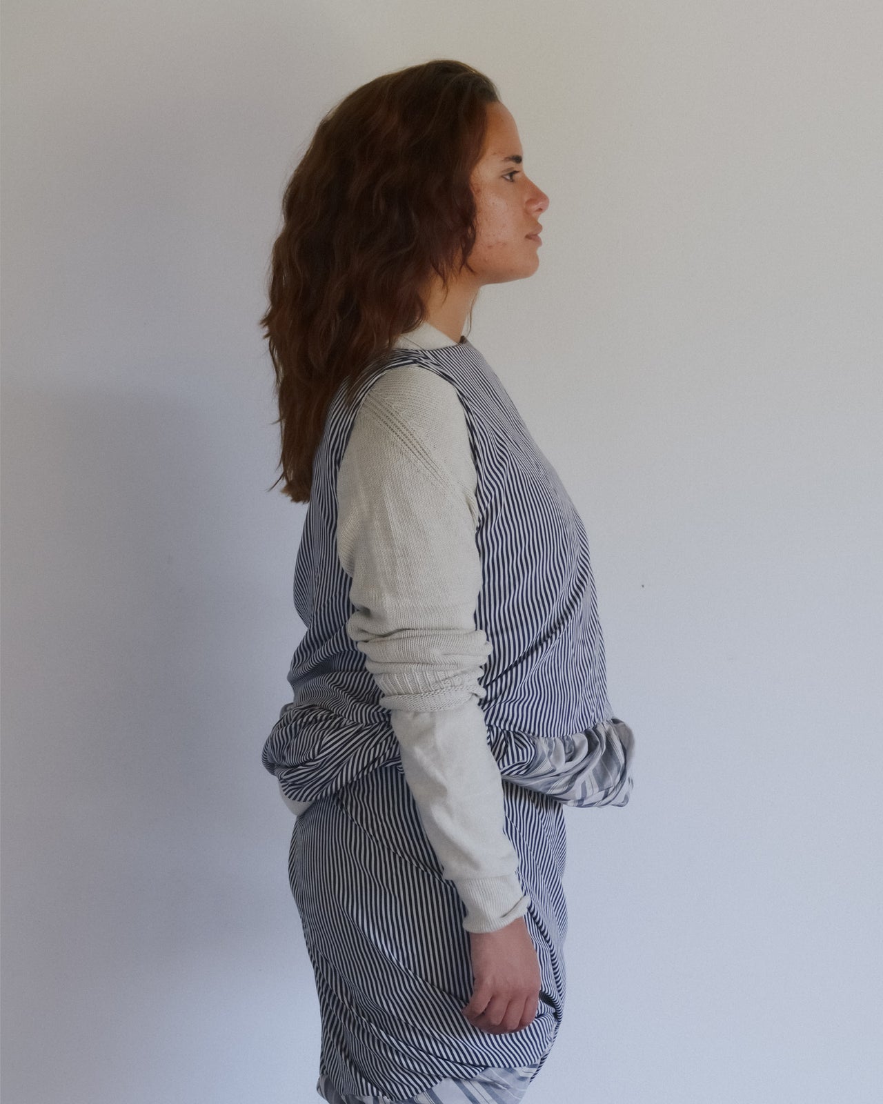 Bella Top - Silk Cotton - Grey Stripe