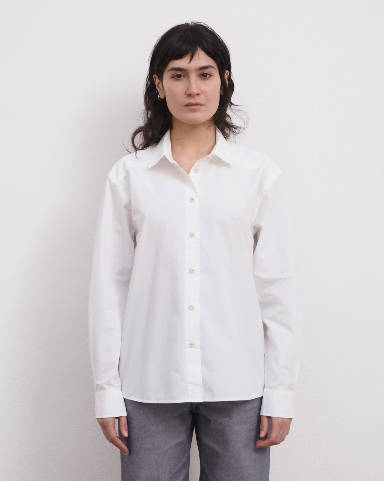 Bent Shirt - Organic Cotton Poplin - Off White