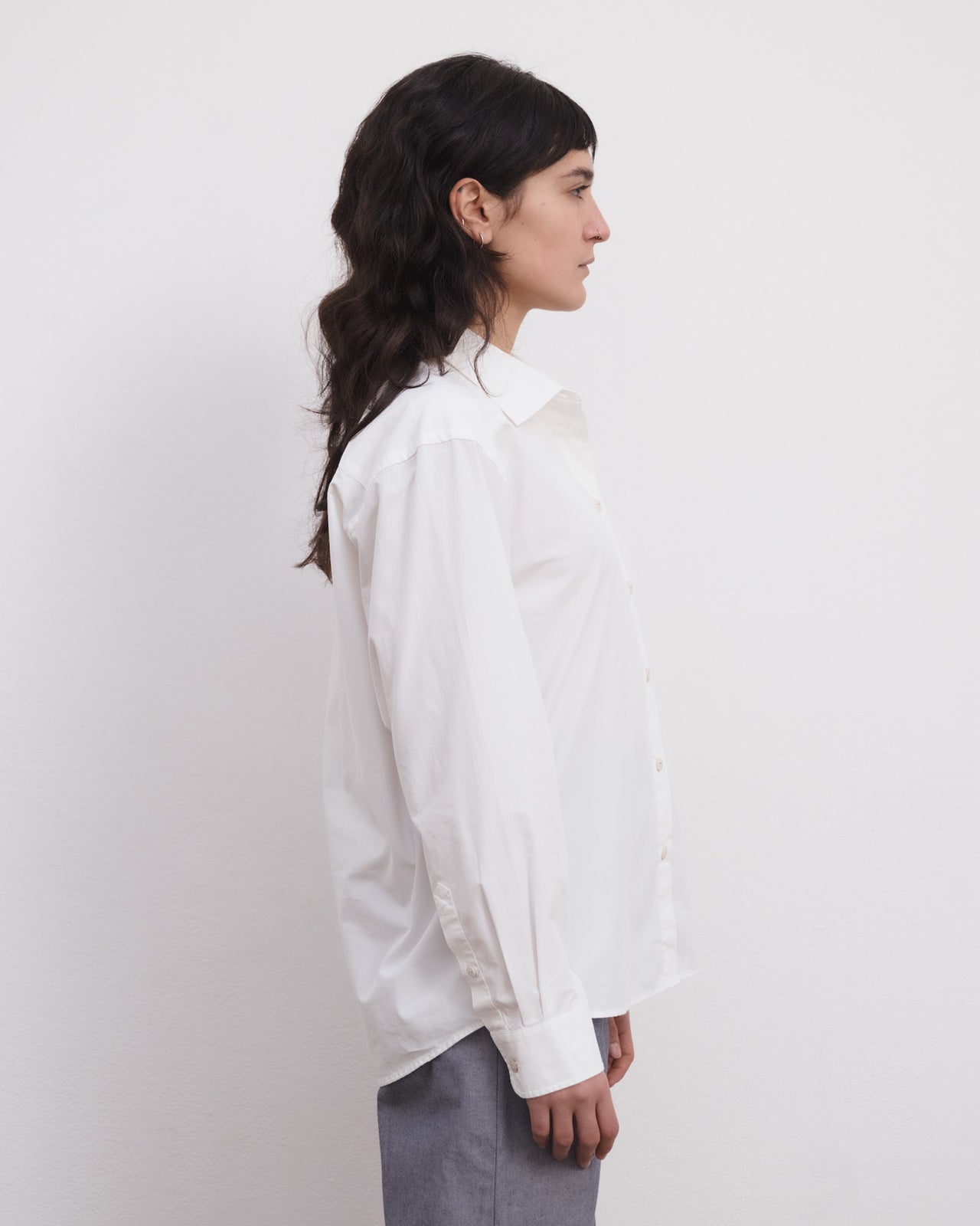 Bent Shirt - Organic Cotton Poplin - Off White