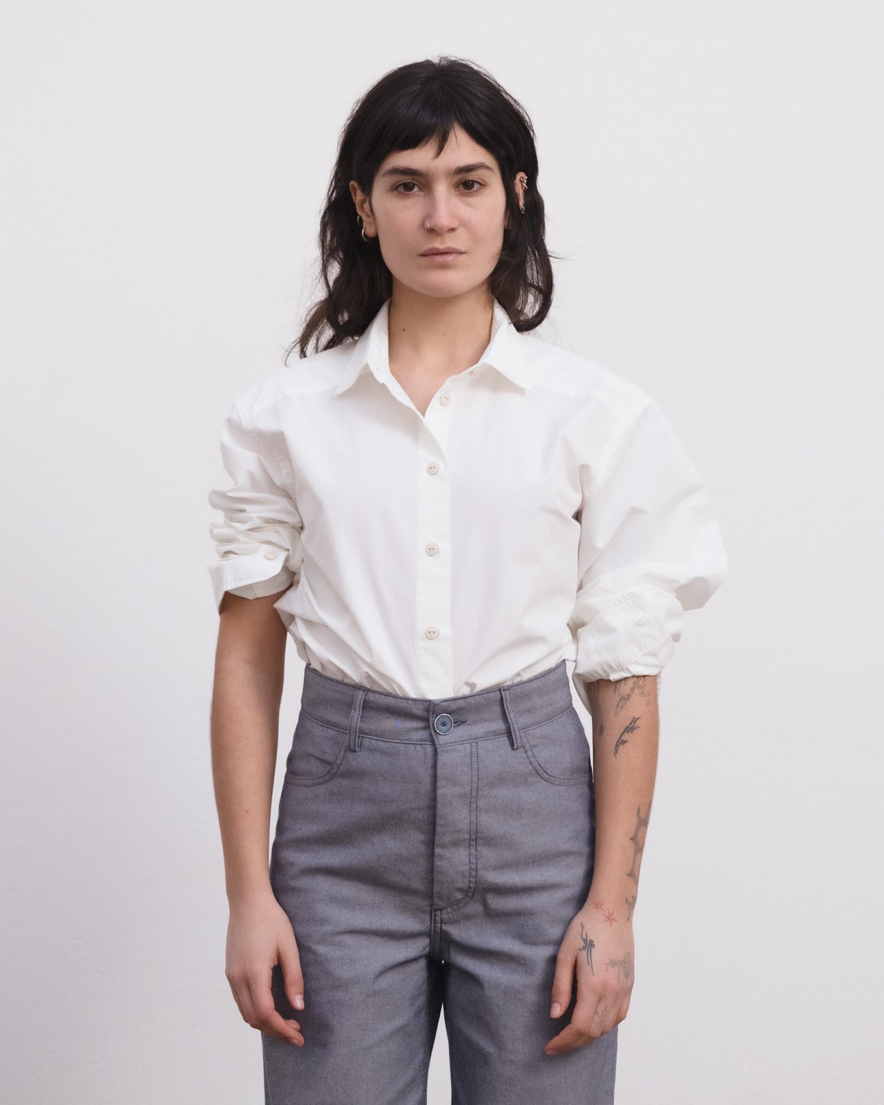 Bent Shirt - Organic Cotton Poplin - Off White