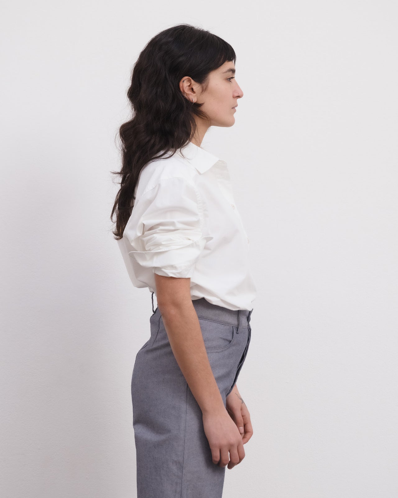 Bent Shirt - Organic Cotton Poplin - Off White