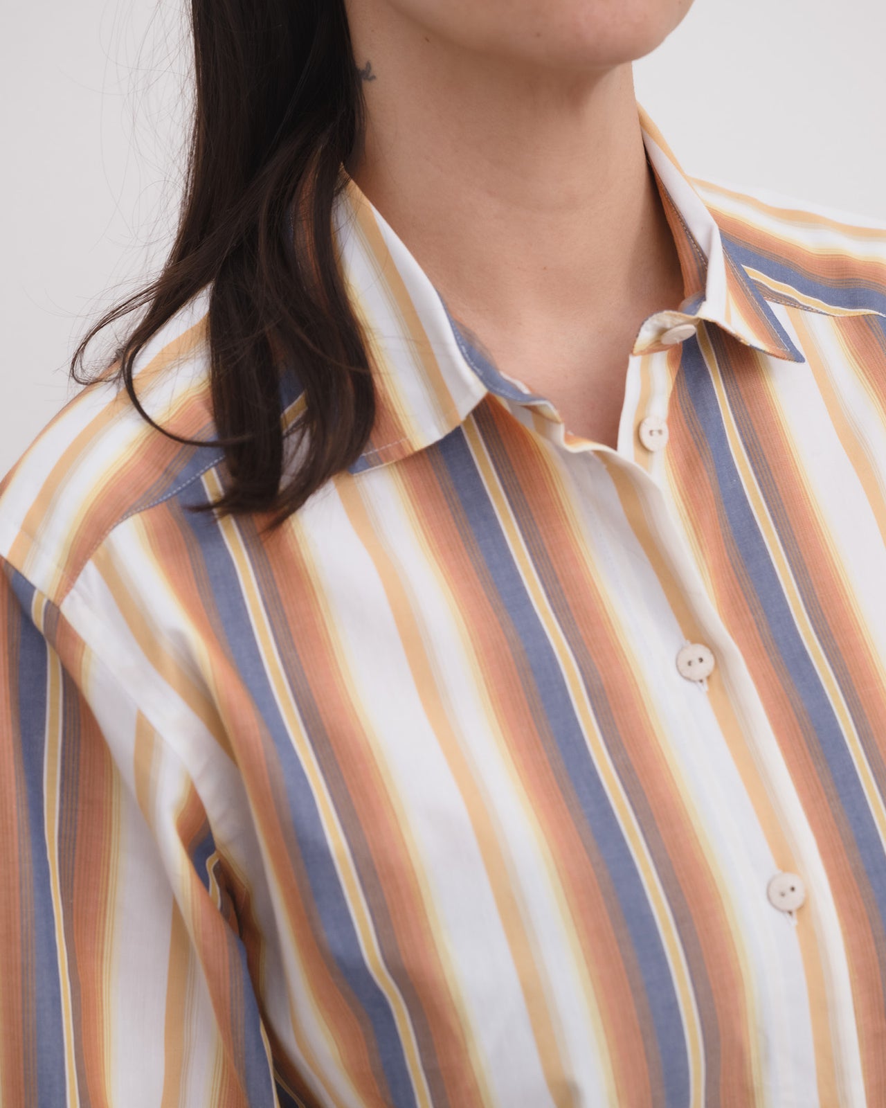 Bent Shirt - Organic Cotton Poplin - Roda Stripe