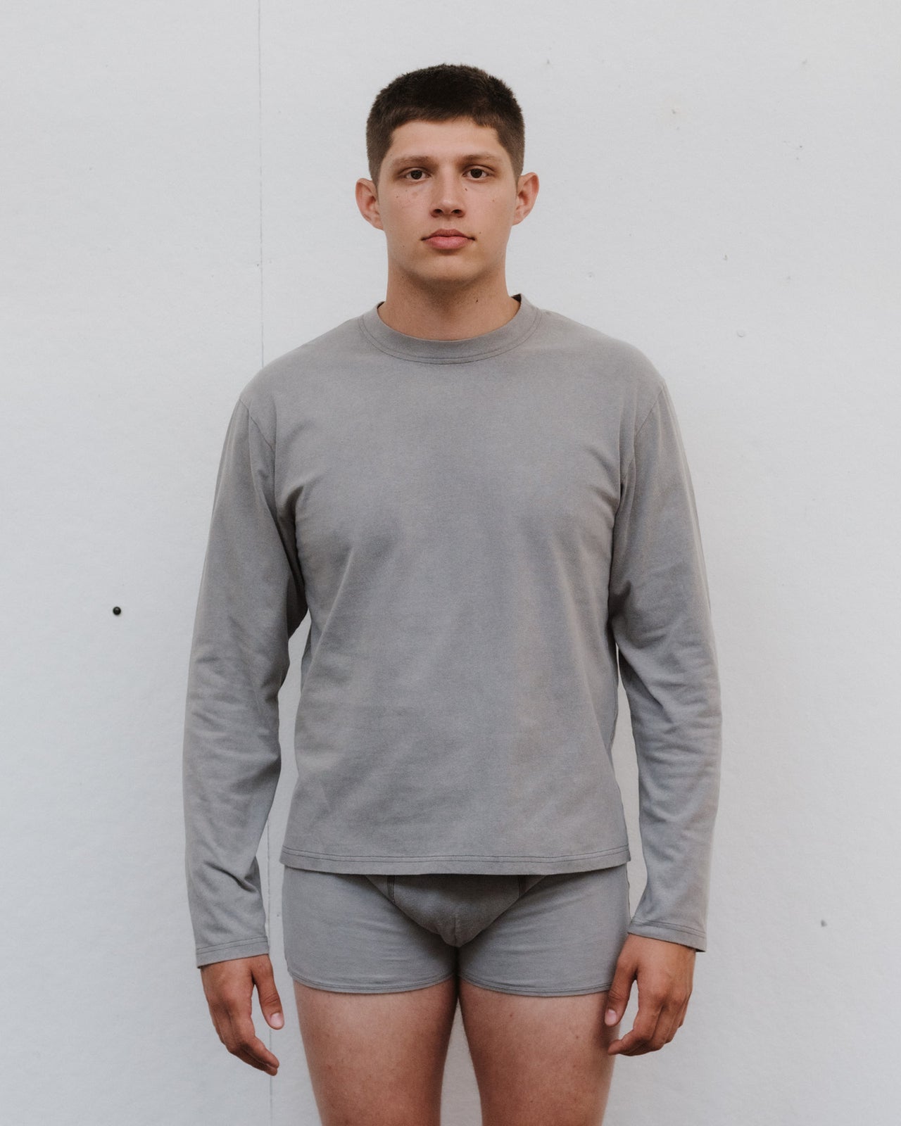 Briar Long Sleeve Tee - Regenerative Cotton Jersey - Basalt Grey