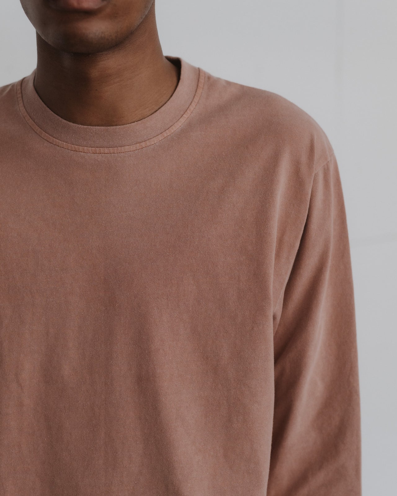 Briar Long Sleeve Tee - Regenerative Cotton Jersey - Garnet Orange