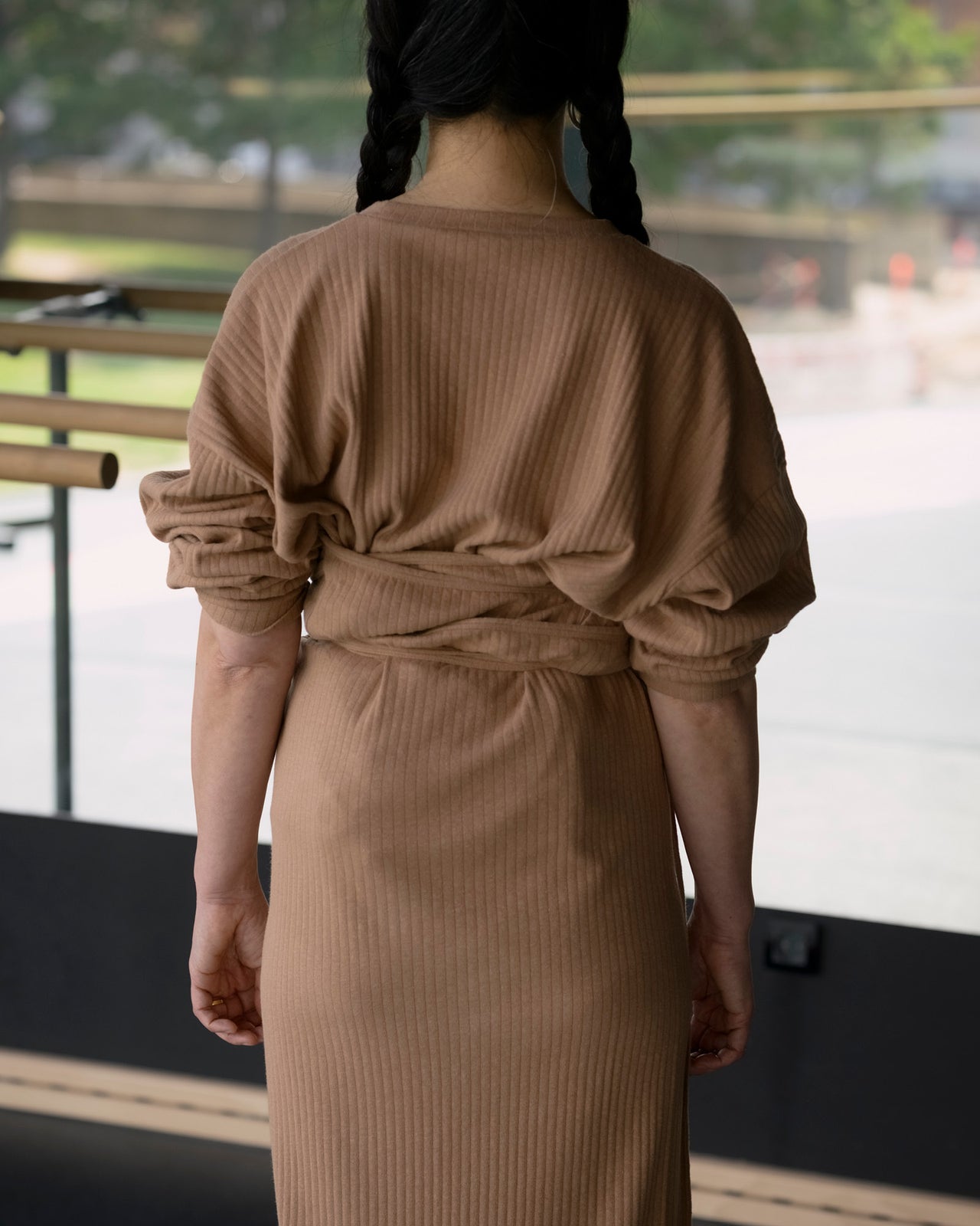 Brig Skirt - Organic Cotton Rib Fleece - Laburnum Brown