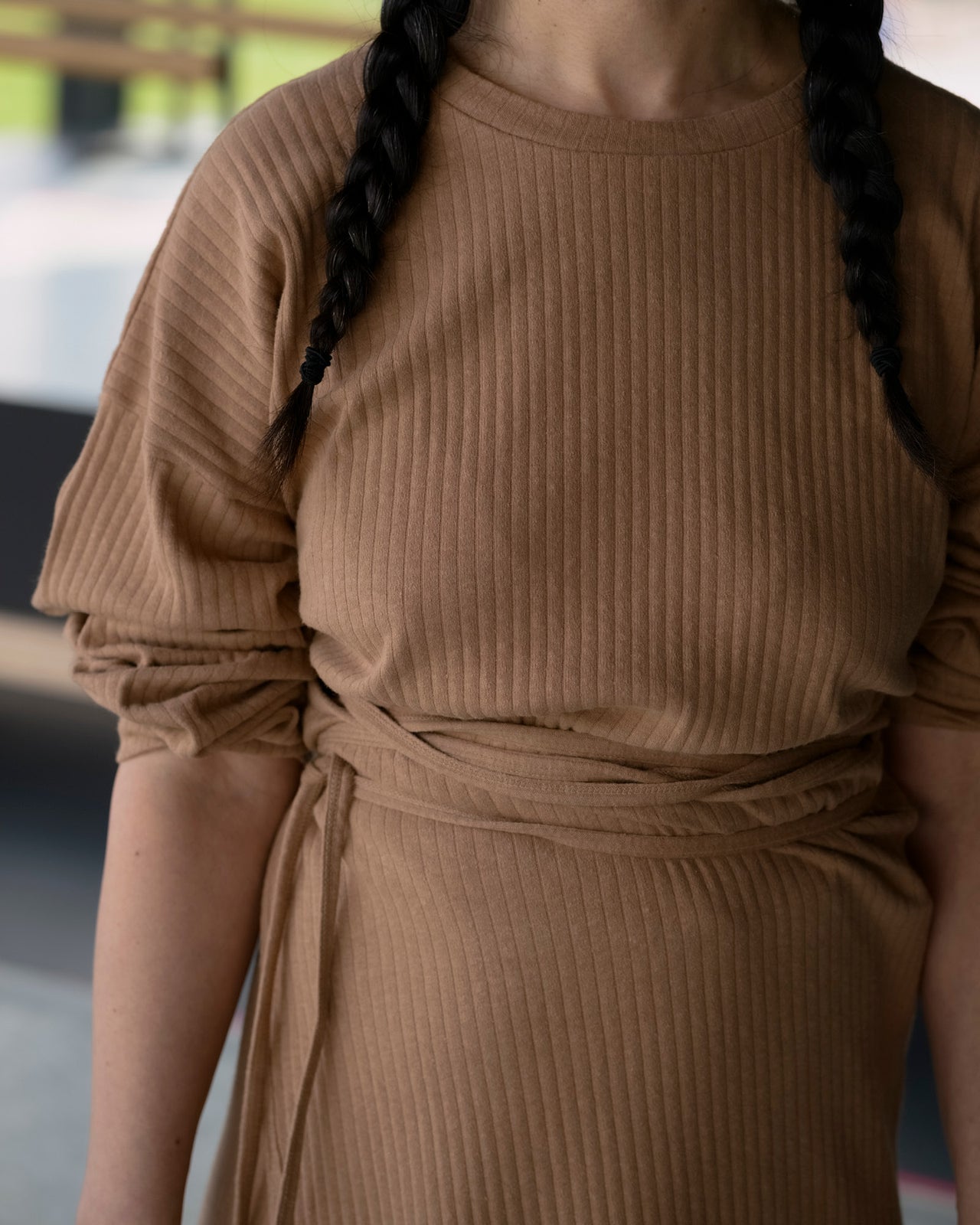 Brig Skirt - Organic Cotton Rib Fleece - Laburnum Brown