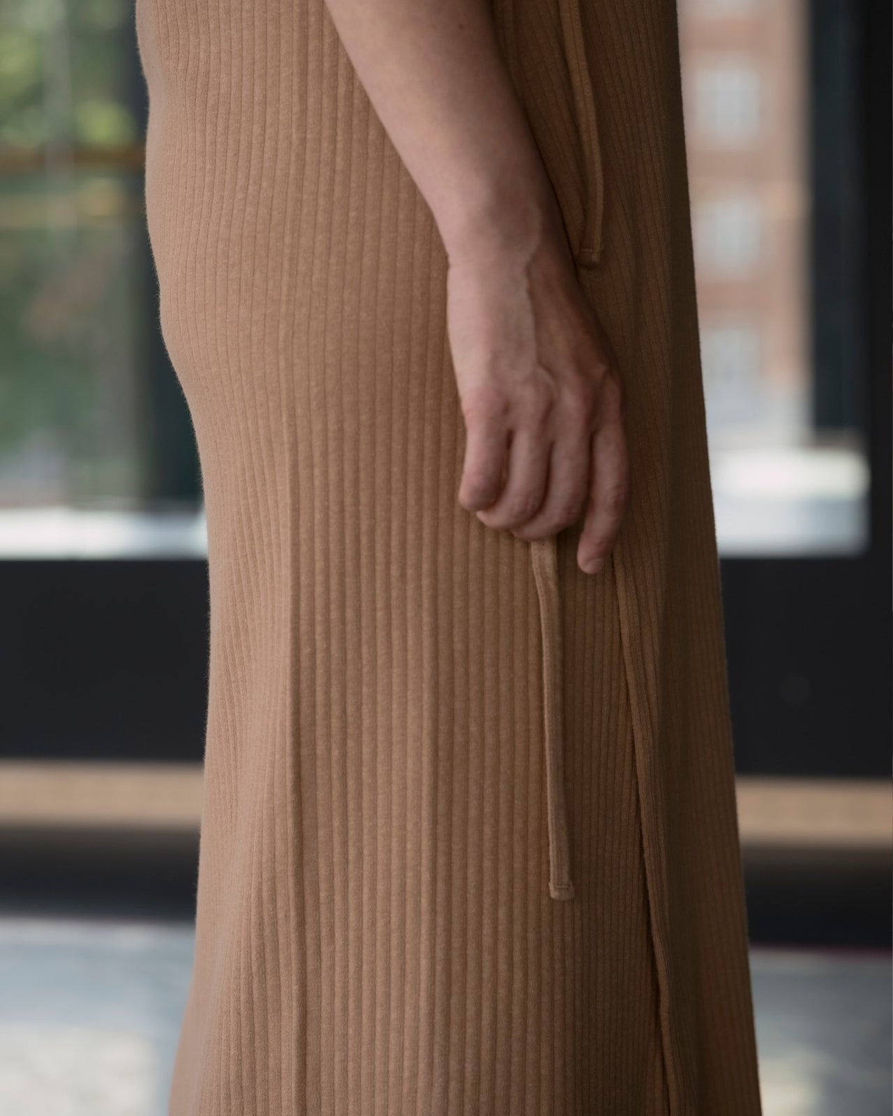 Brig Skirt - Organic Cotton Rib Fleece - Laburnum Brown