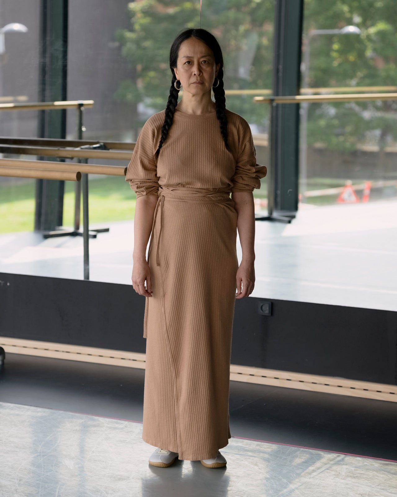 Brig Skirt - Organic Cotton Rib Fleece - Laburnum Brown