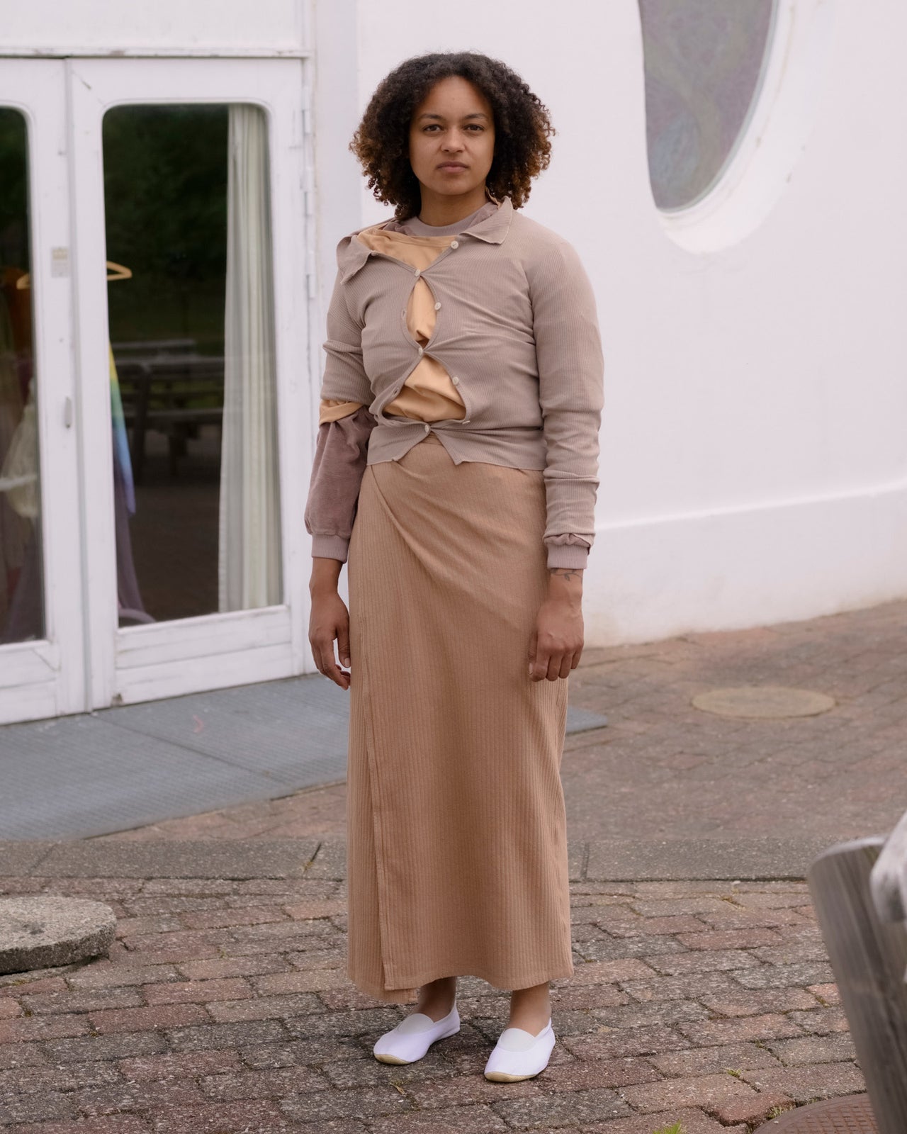Brig Skirt - Organic Cotton Rib Fleece - Laburnum Brown