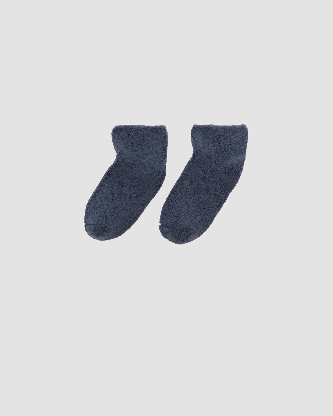 Buckle Ankle Socks - Textured Organic Cotton - Fiba Blue