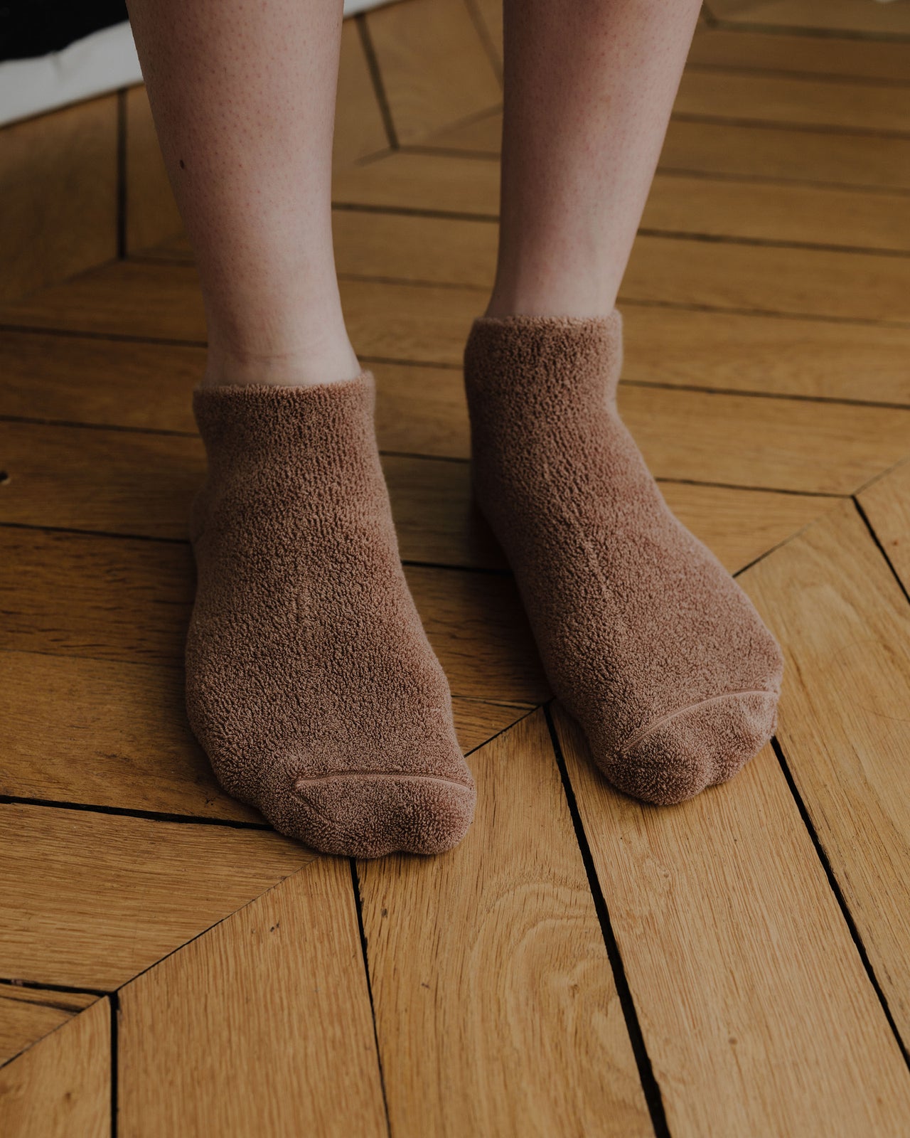 Buckle Ankle Socks - Longstaple Cotton - Brandy