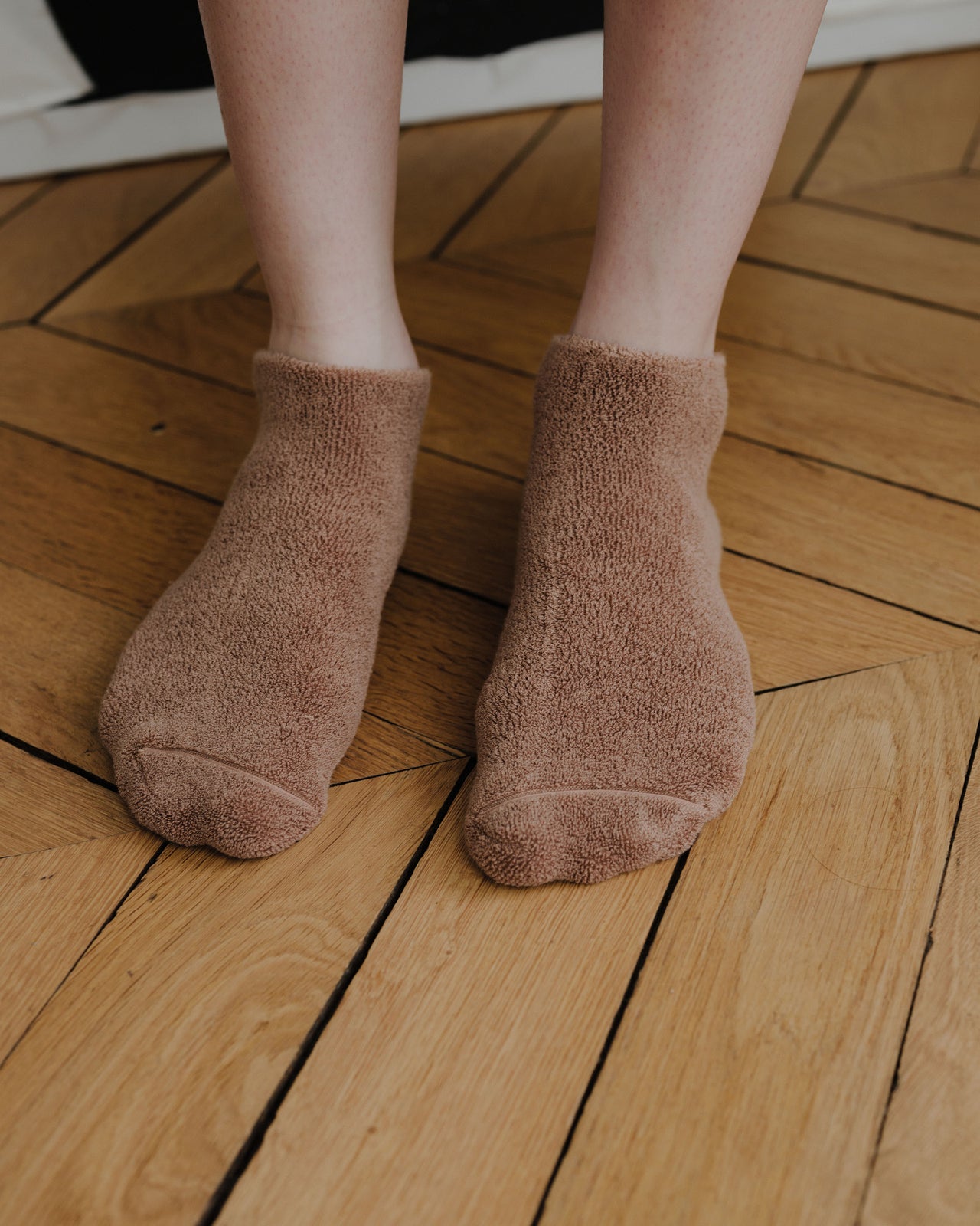 Buckle Ankle Socks - Longstaple Cotton - Brandy