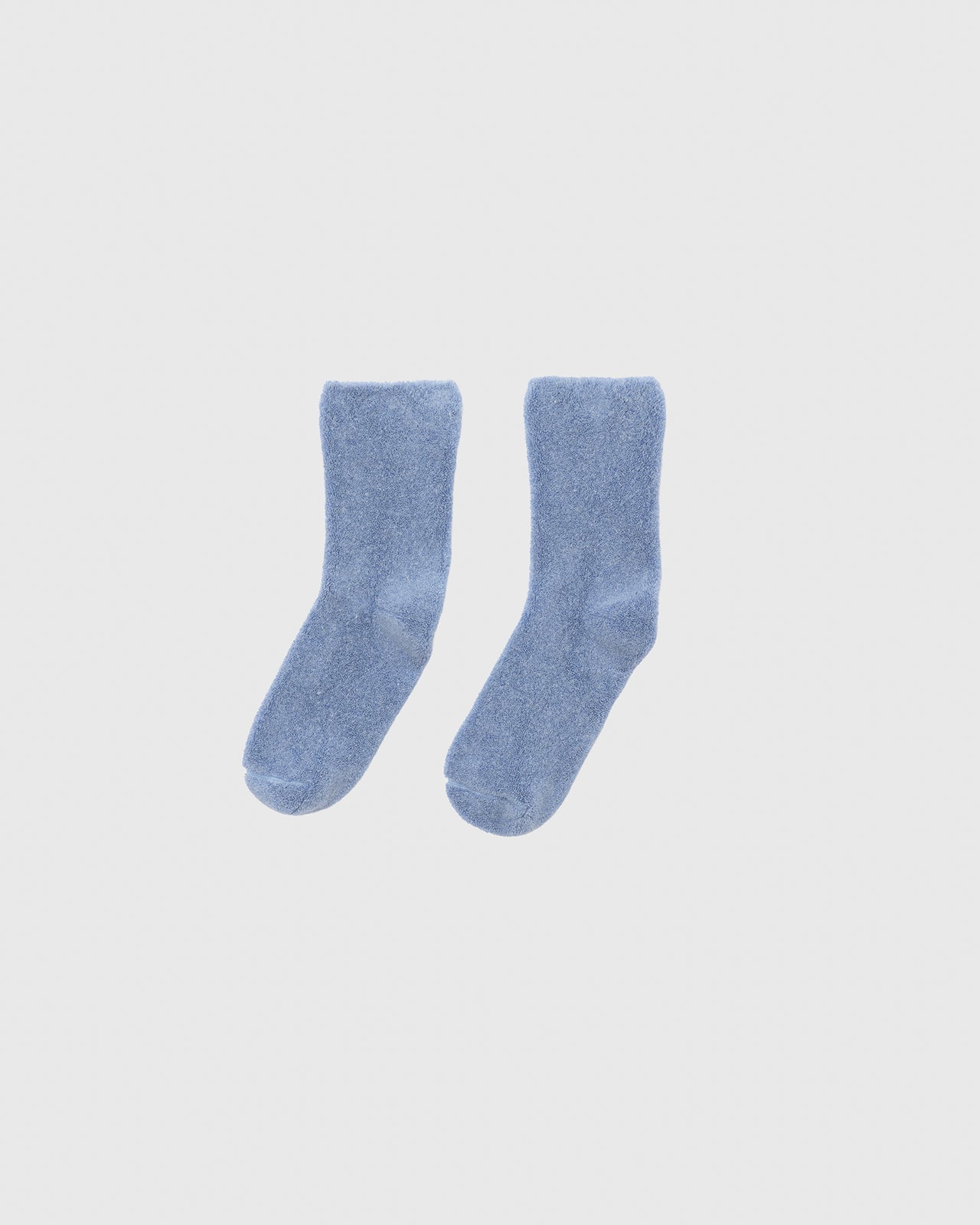 Buckle Overankle Socks - Textured Organic Cotton - Blue Melange
