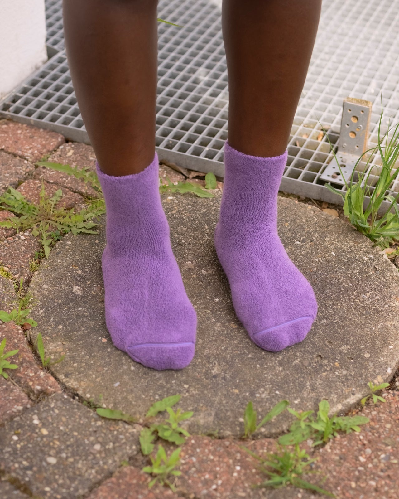 Buckle Overankle Socks - Organic Cotton - Poa Purple