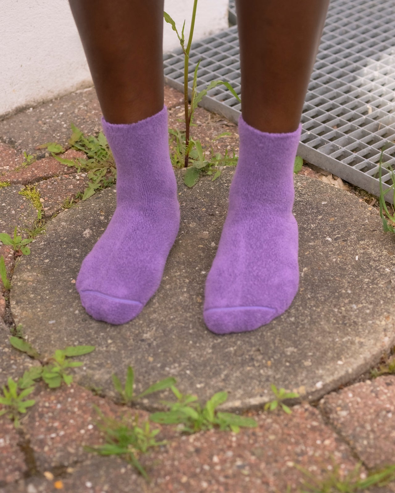 Buckle Overankle Socks - Organic Cotton - Poa Purple