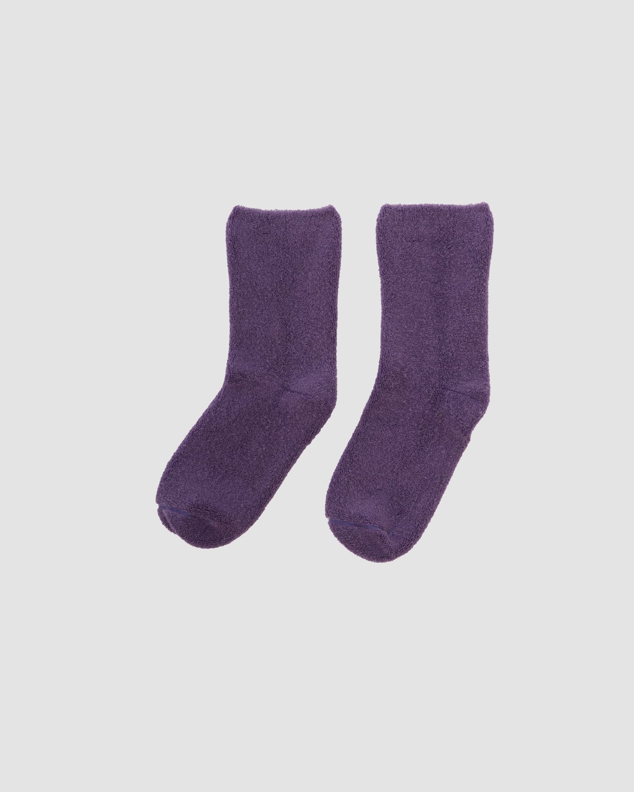 Buckle Overankle Socks - Textured Organic Cotton - Yu Purple