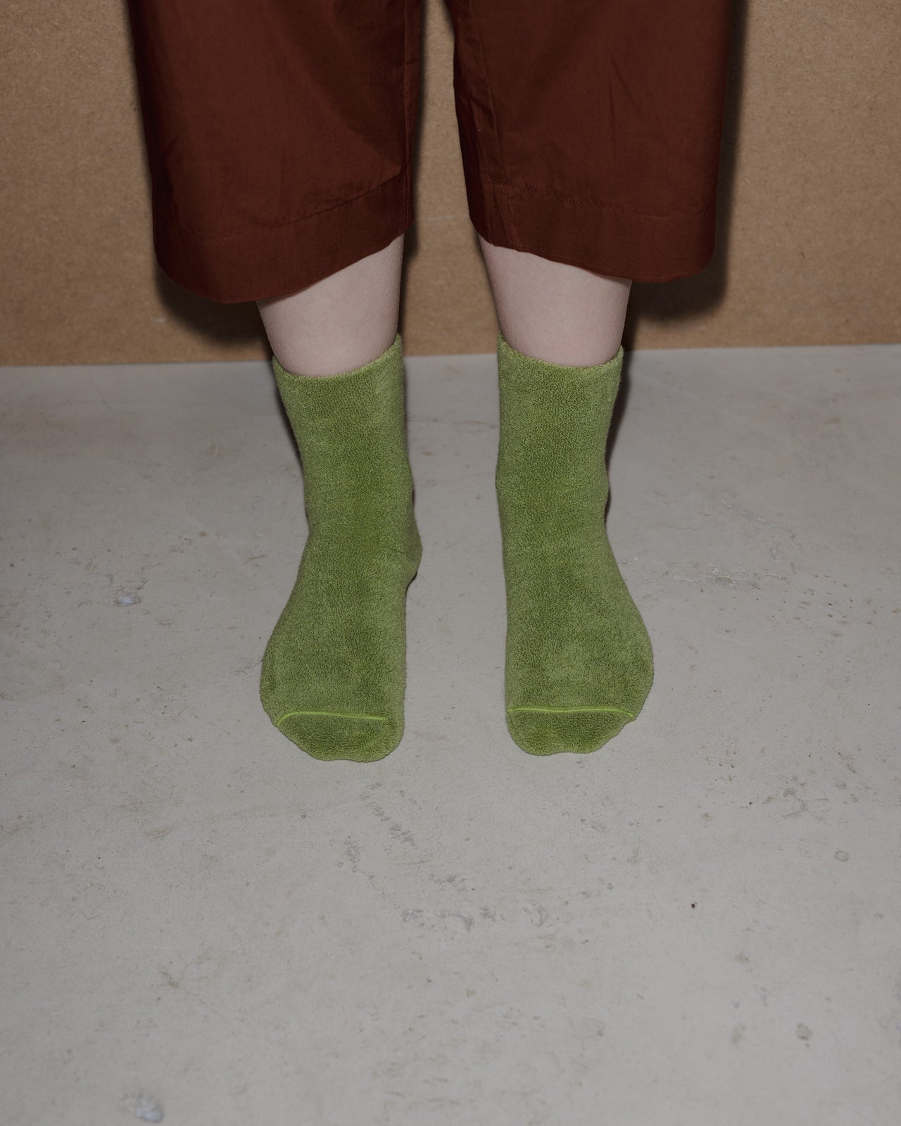 Buckle Overankle Socks - Longstaple Cotton - Mun Green - AU23