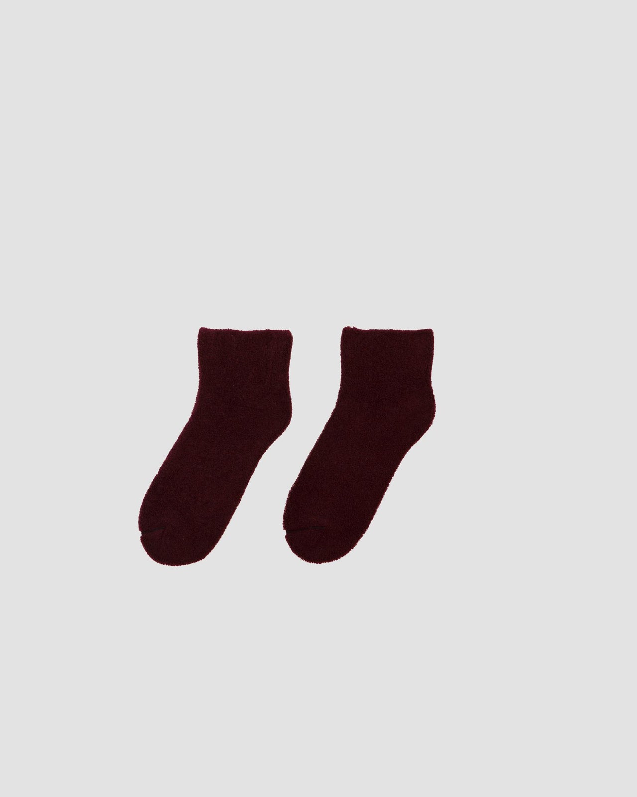 Buckle Ankle Socks - Cotton - Burgundy - WT23