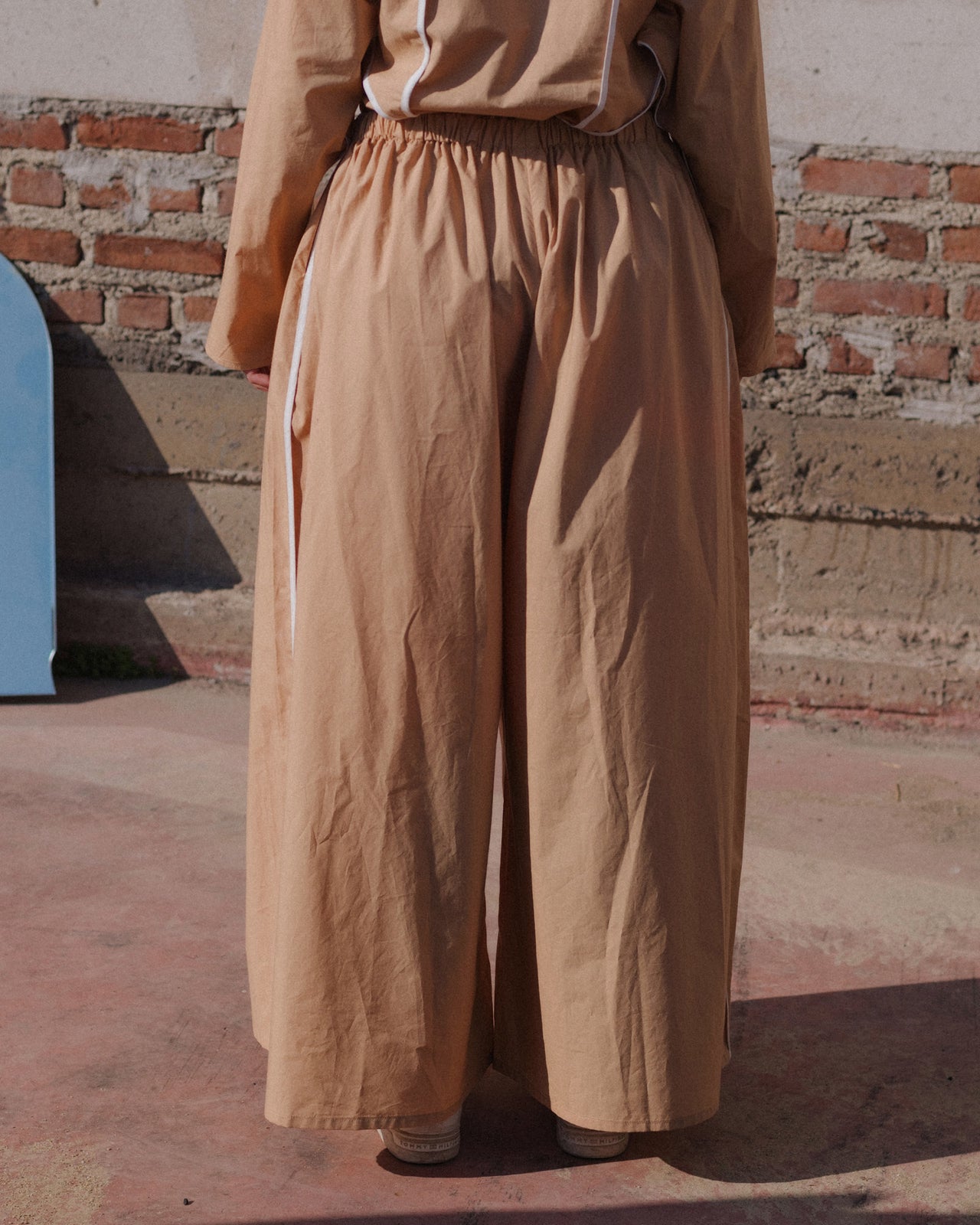 Cable Pants - Organic Cotton Poplin - Marble Brown