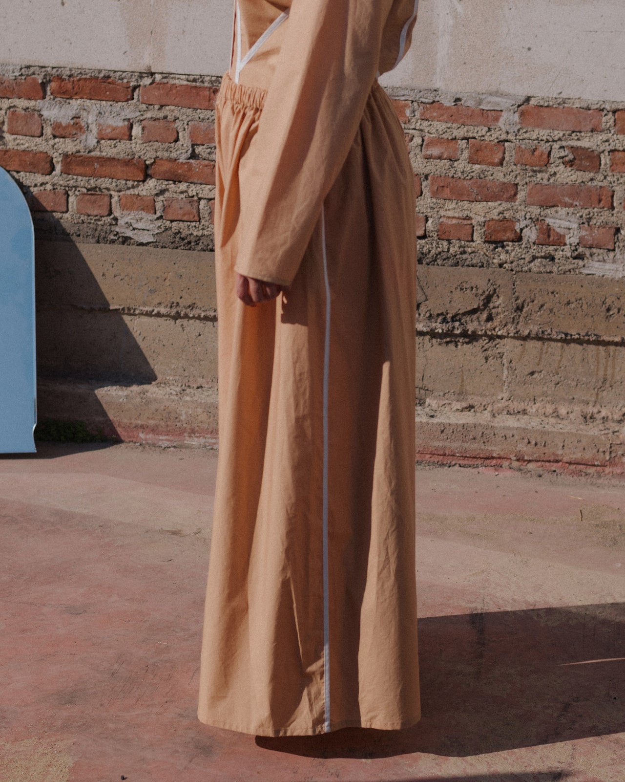 Cable Pants - Organic Cotton Poplin - Marble Brown