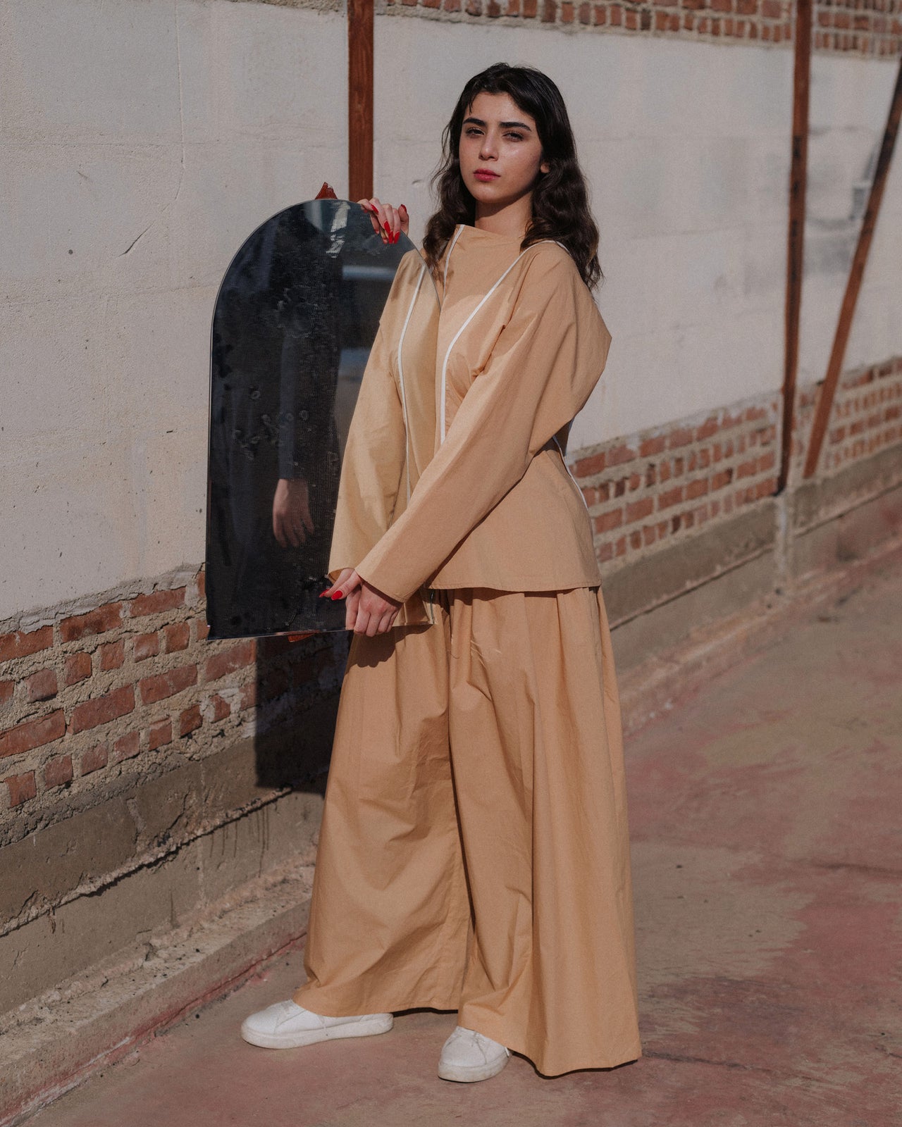 Cable Pants - Organic Cotton Poplin - Marble Brown