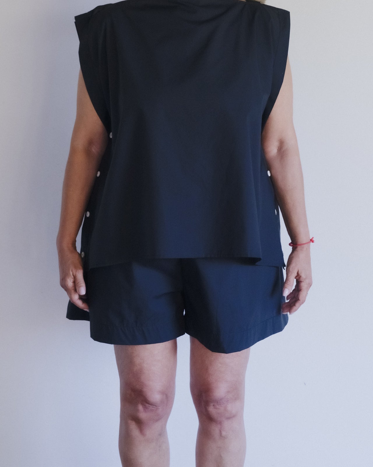 Cable Shorts - Organic Cotton Poplin - Black