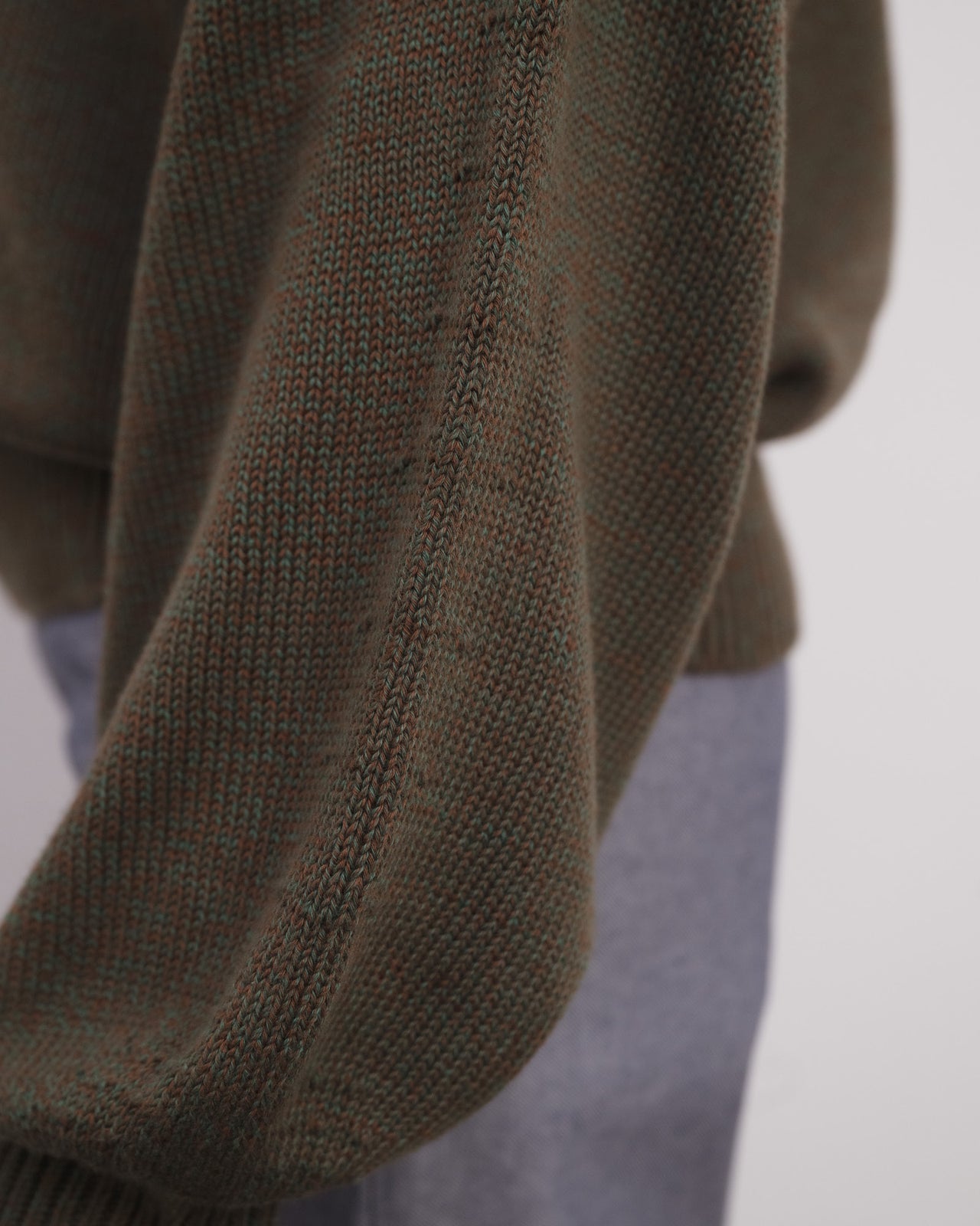 Calla Sweater - Organic Cotton Knit - Green / Brown