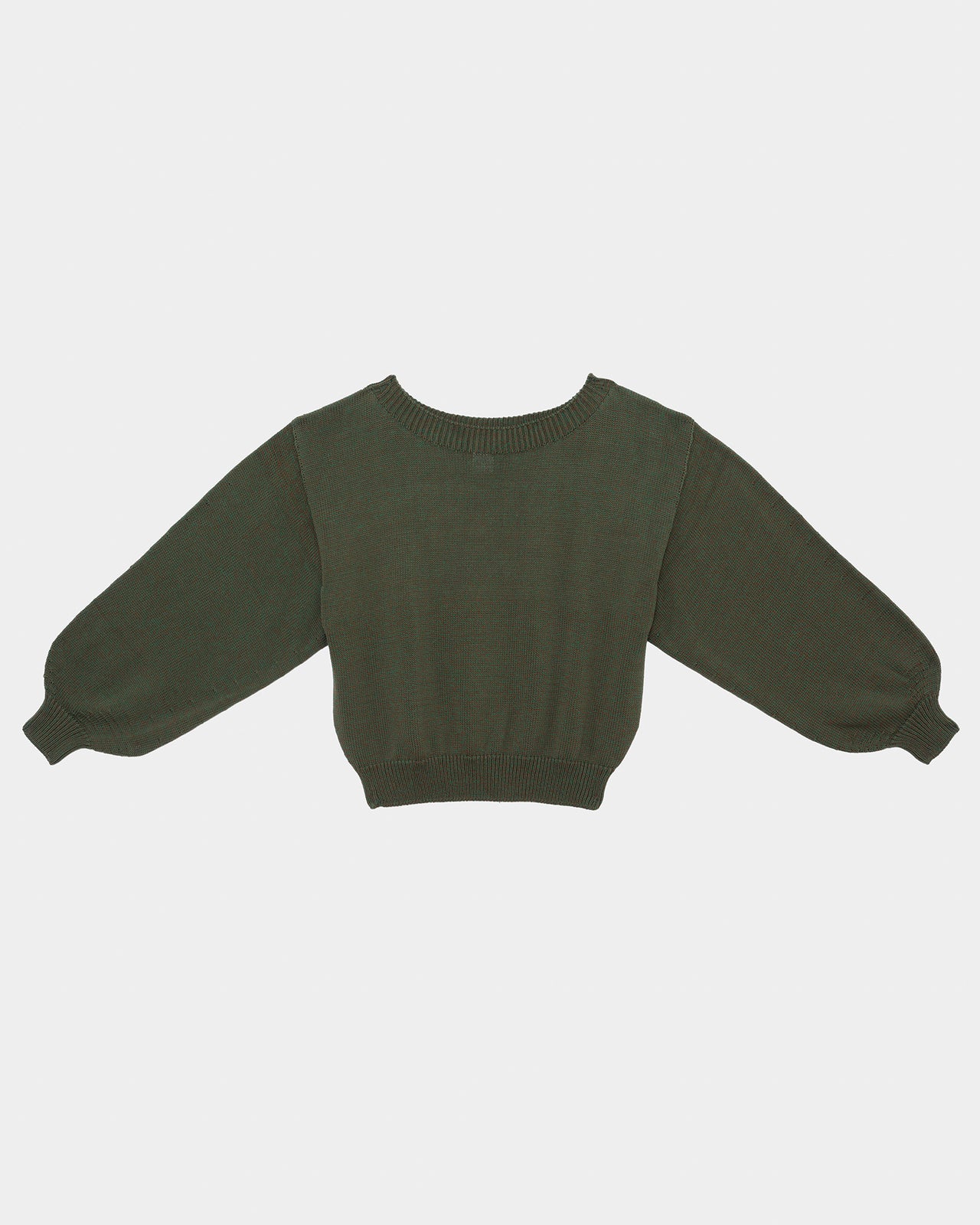 Calla Sweater - Organic Cotton Knit - Green / Brown