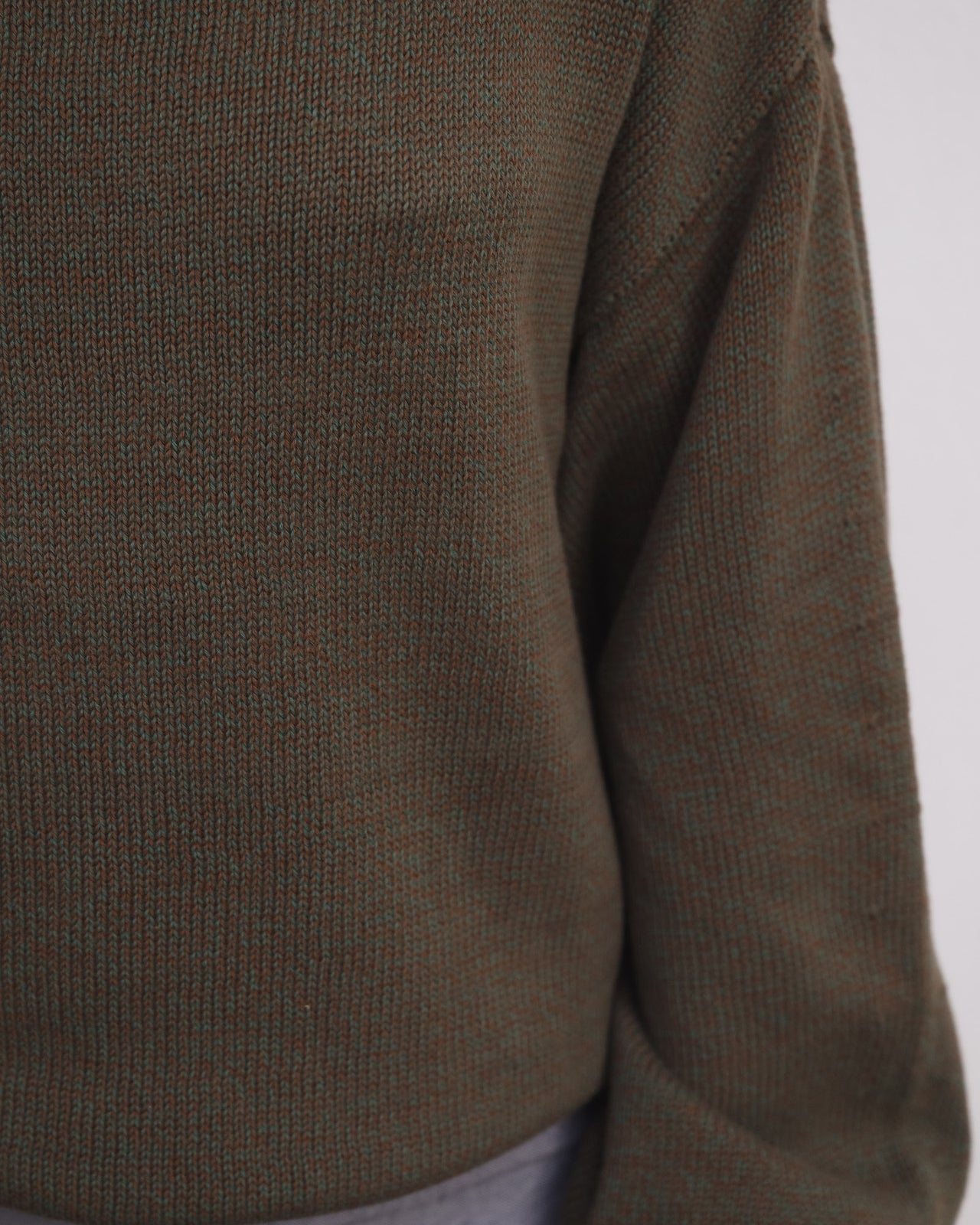 Calla Turtleneck - Organic Cotton Knit - Green / Brown
