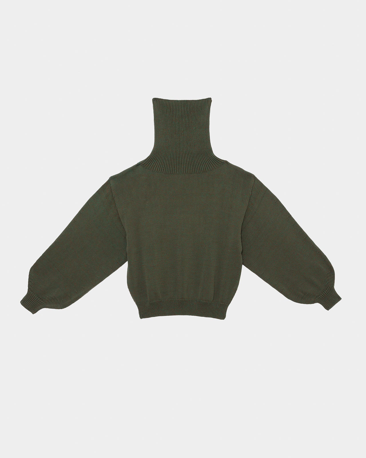 Calla Turtleneck - Organic Cotton Knit - Green / Brown