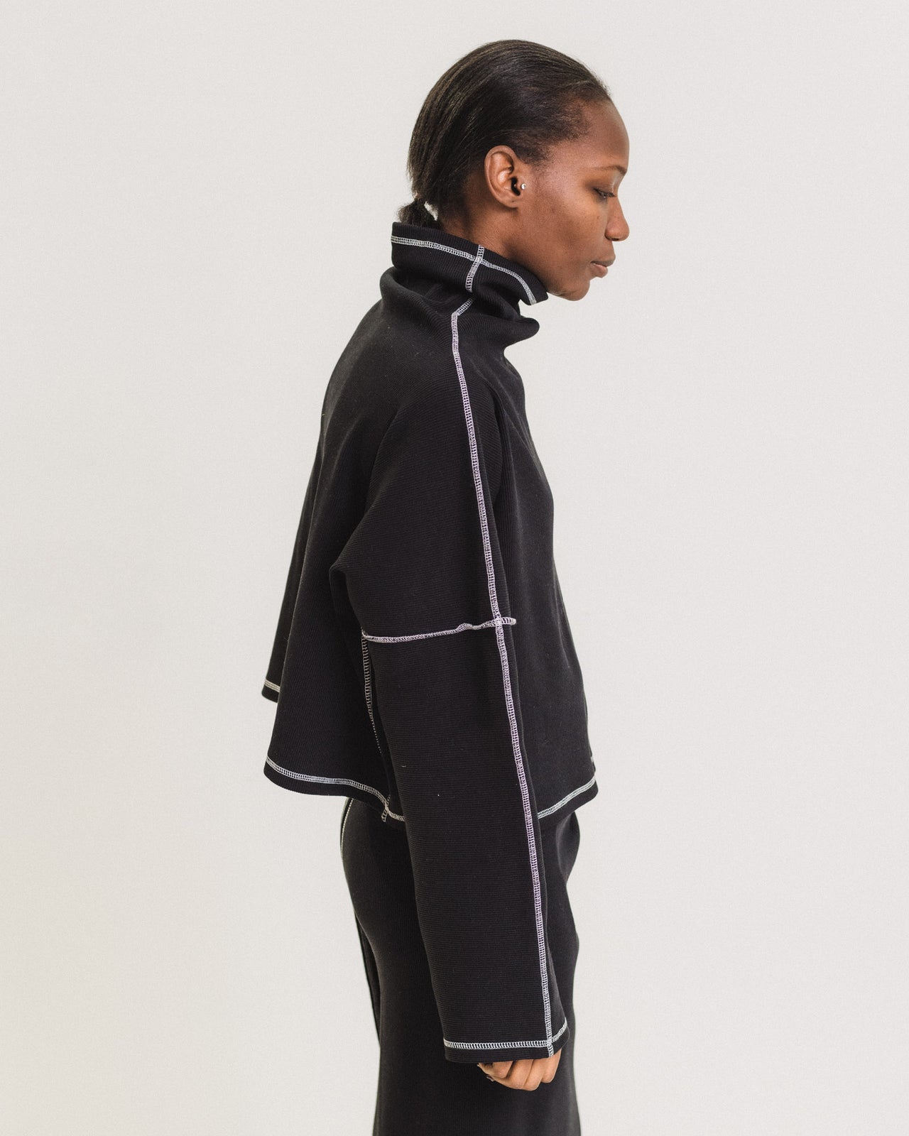 Camer Turtleneck - Organic Cotton Rib - Black