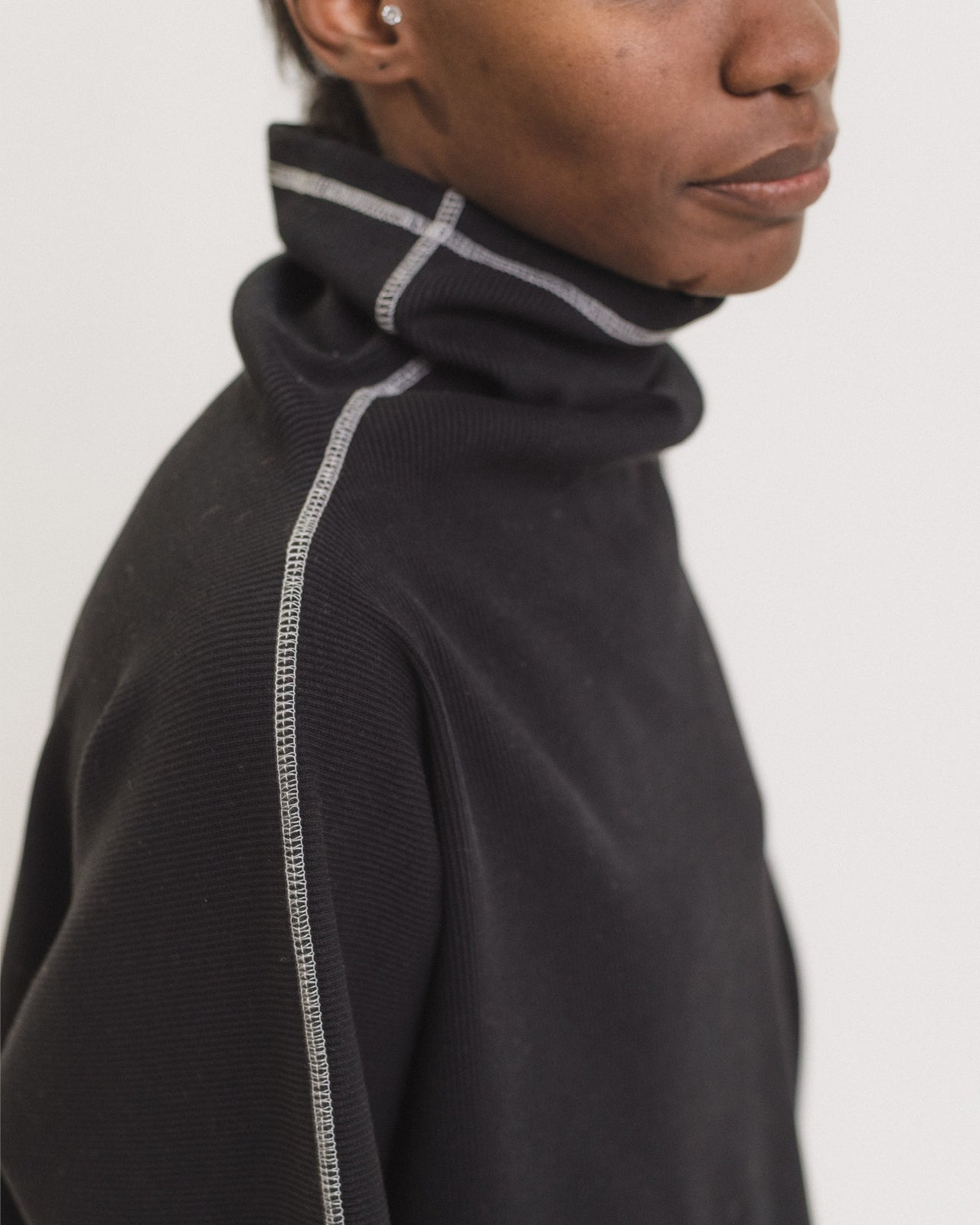 Camer Turtleneck - Organic Cotton Rib - Black