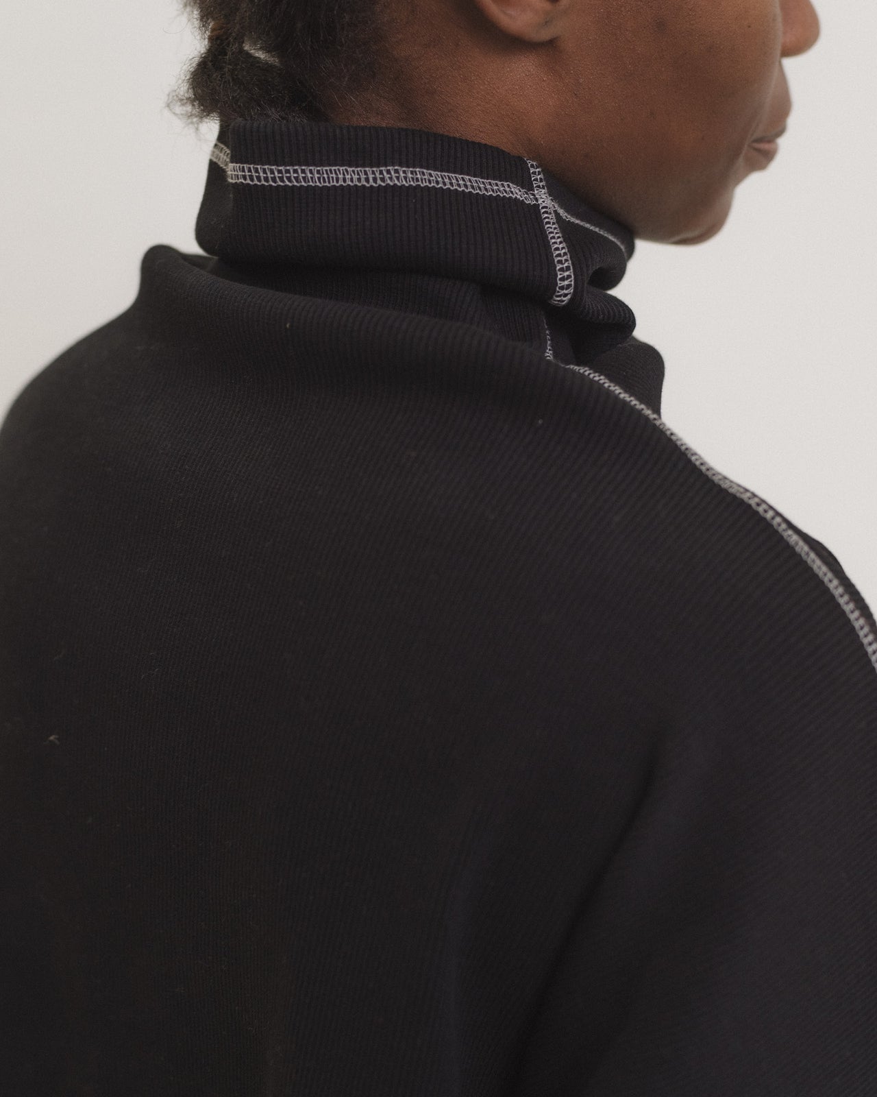 Camer Turtleneck - Organic Cotton Rib - Black
