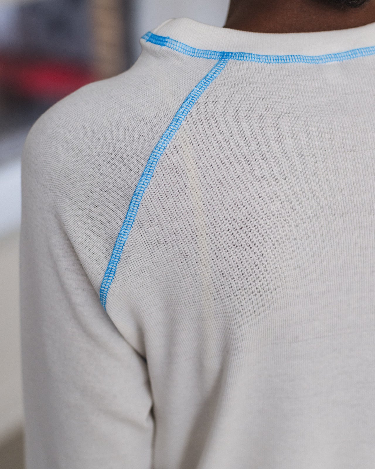 Cast Long Sleeve Tee - Recycled Cotton - Undyed / Blue