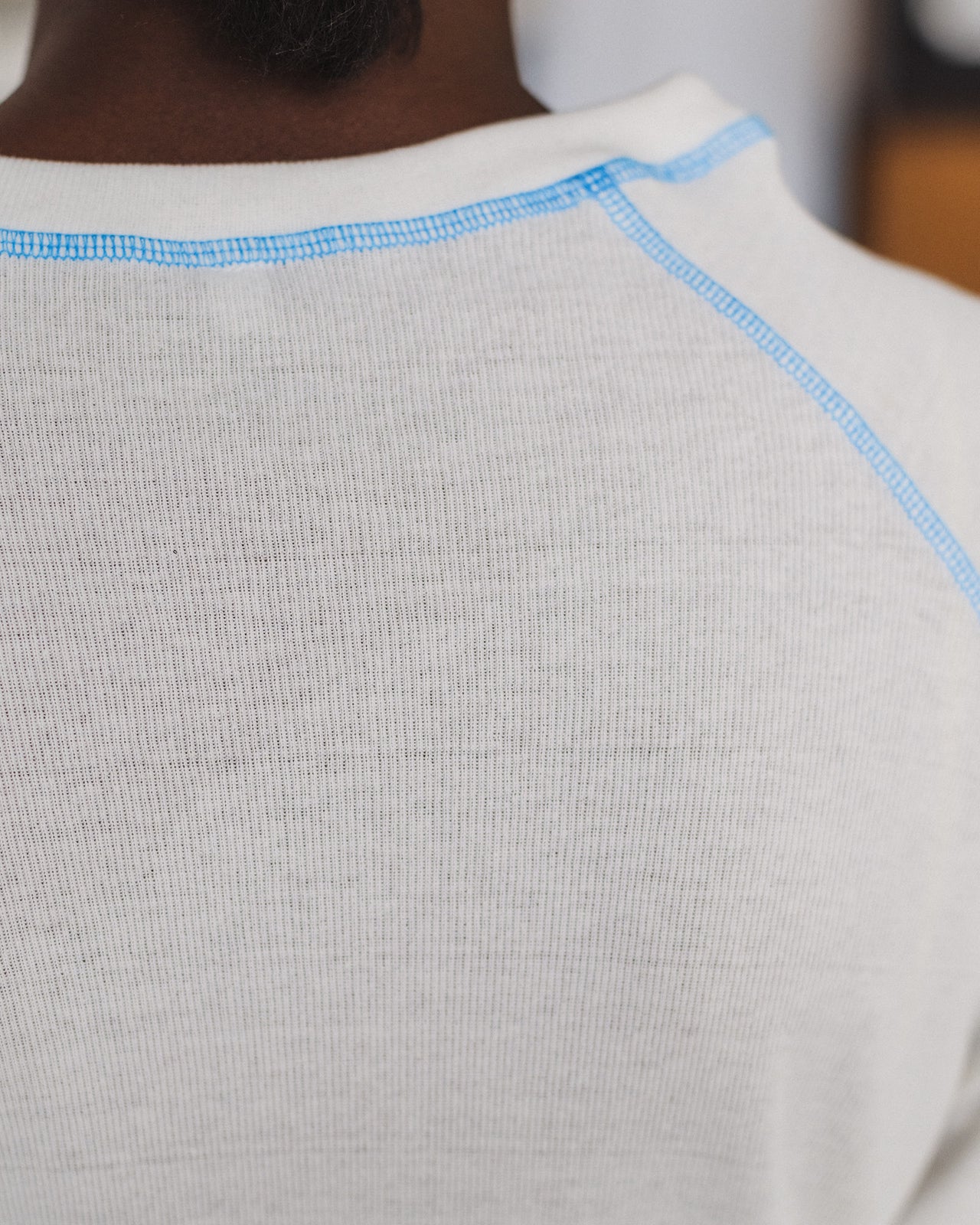 Cast Long Sleeve Tee - Recycled Cotton - Undyed / Blue