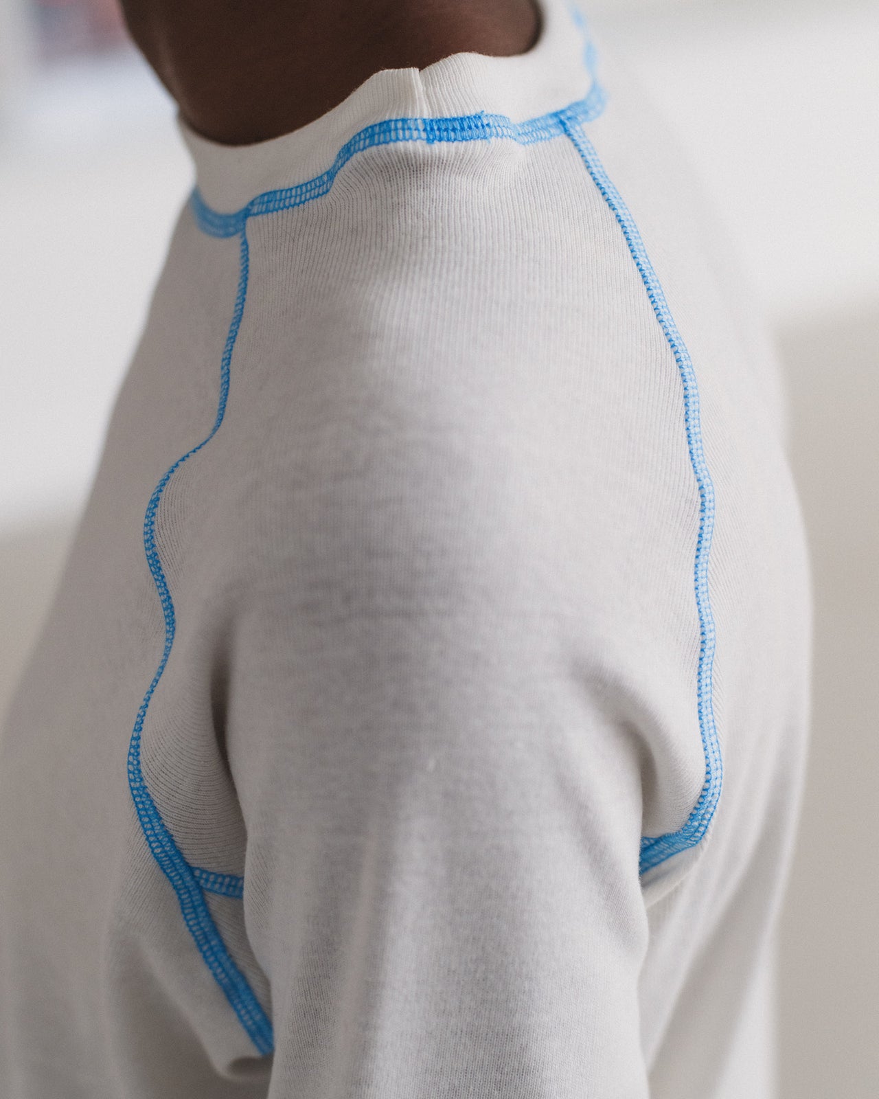 Cast Long Sleeve Tee - Recycled Cotton - Undyed / Blue