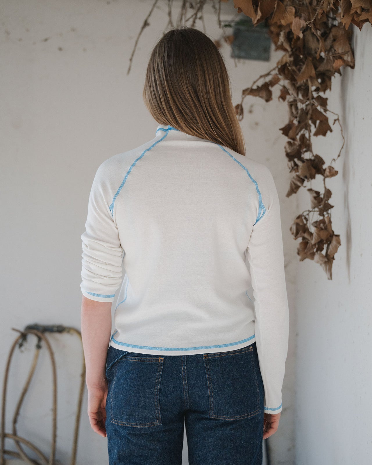 Cast Turtleneck - Recycled Cotton - Undyed / Blue
