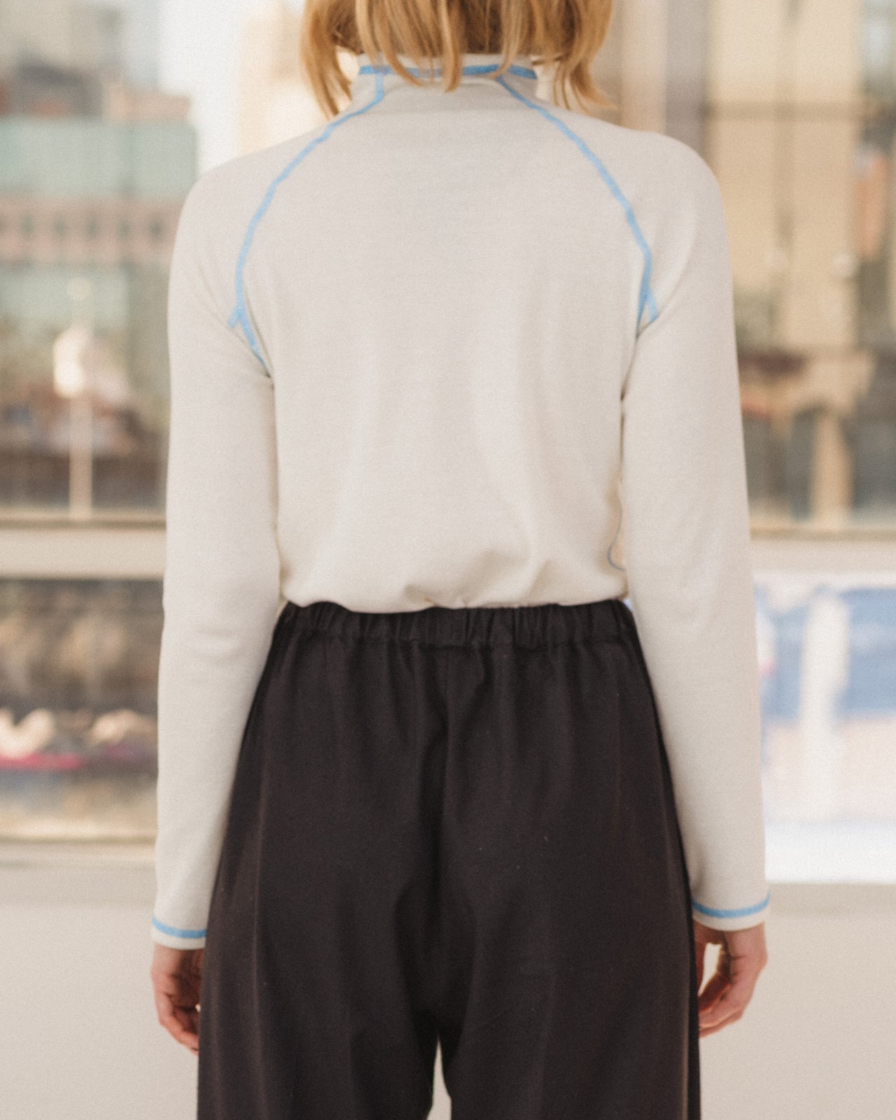 Cast Turtleneck - Recycled Cotton - Undyed / Blue