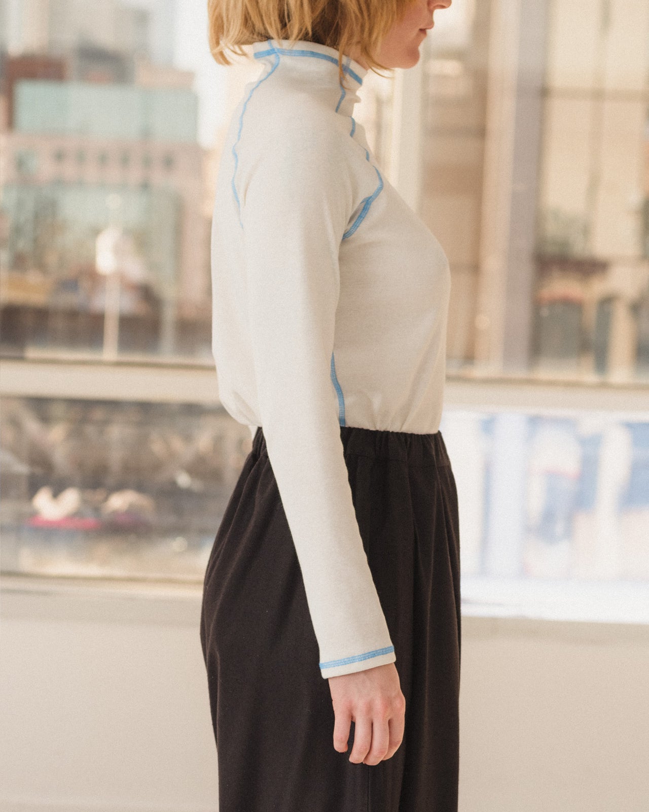 Cast Turtleneck - Recycled Cotton - Undyed / Blue