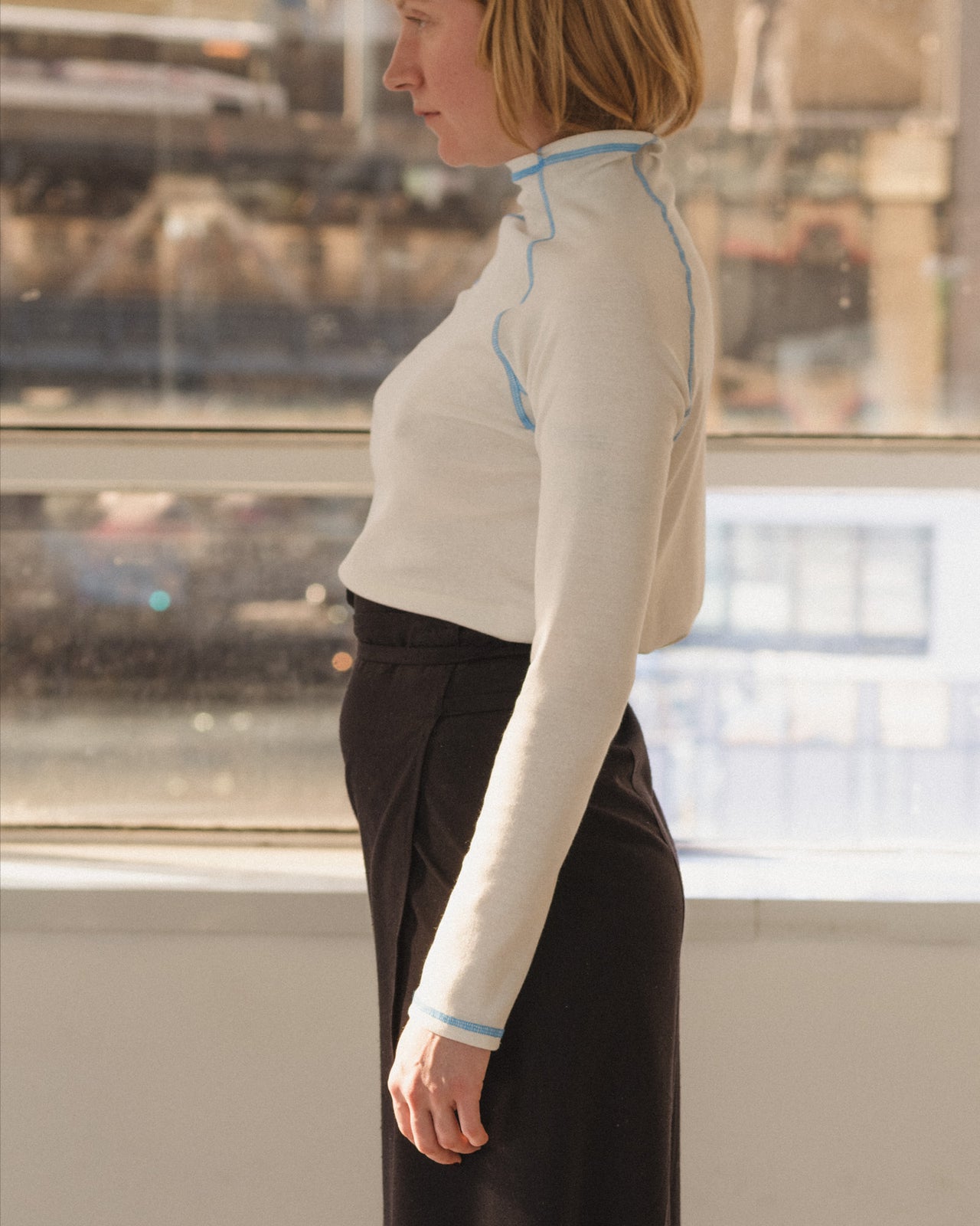 Cast Turtleneck - Recycled Cotton - Undyed / Blue