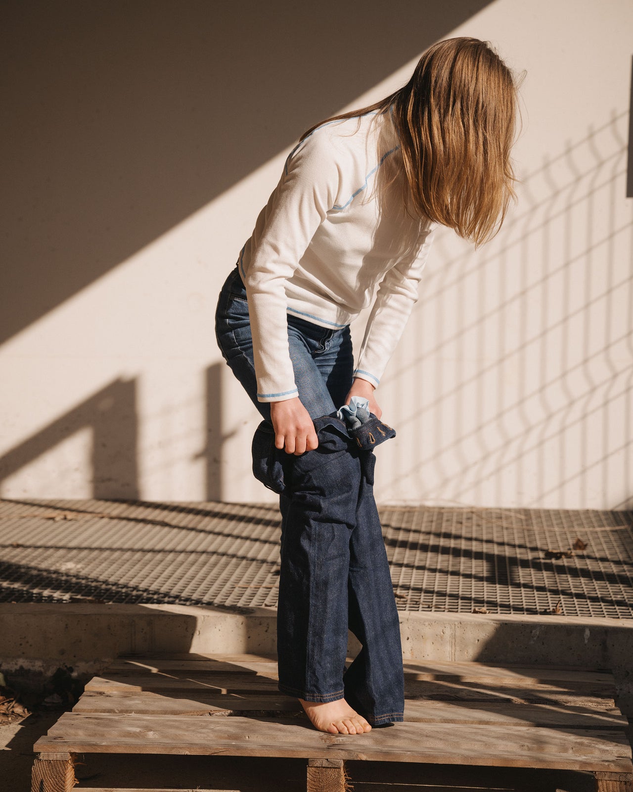 Cast Turtleneck - Recycled Cotton - Undyed / Blue