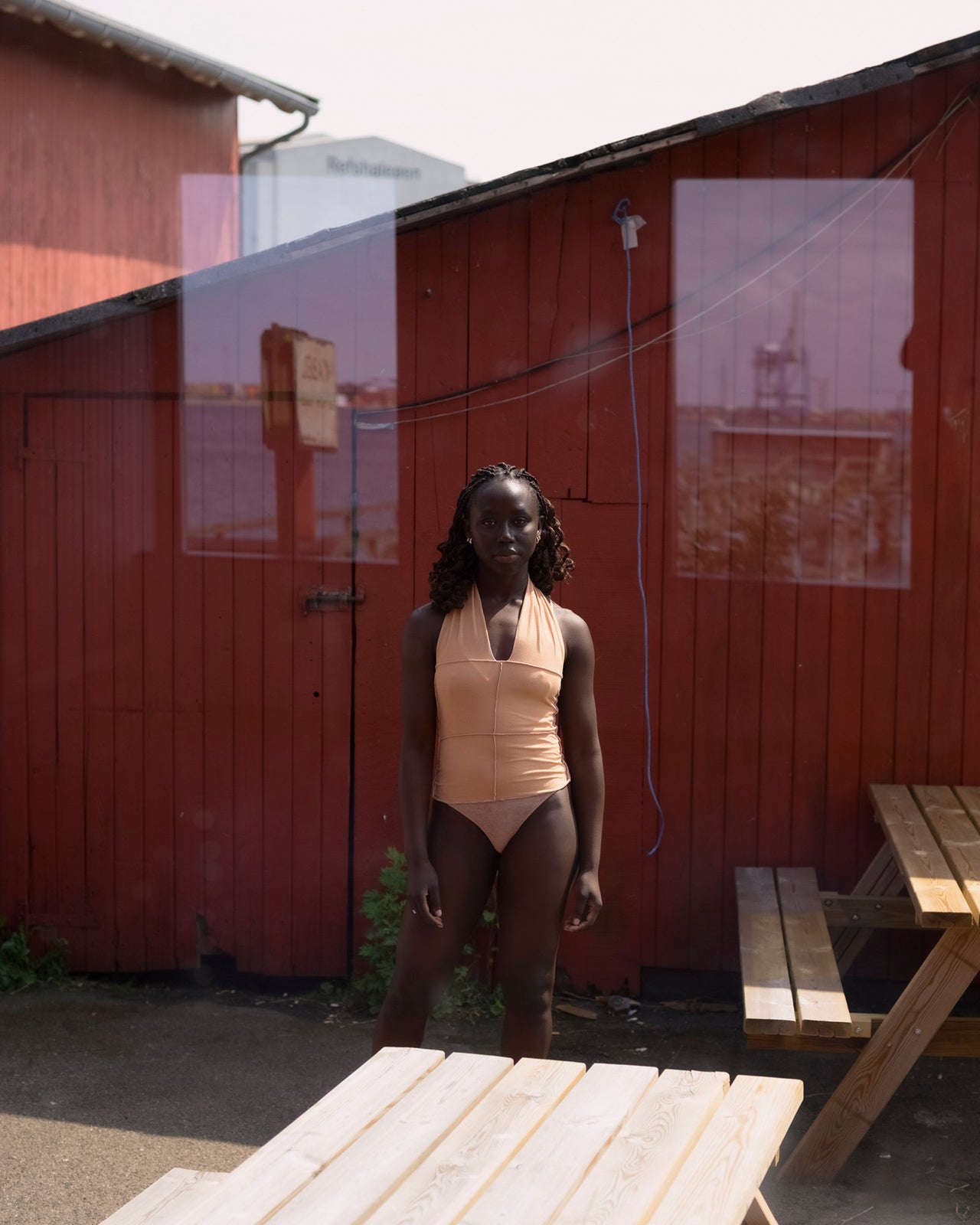 Cinder Halter Top - Organic Cotton Rib - Aural / Purple